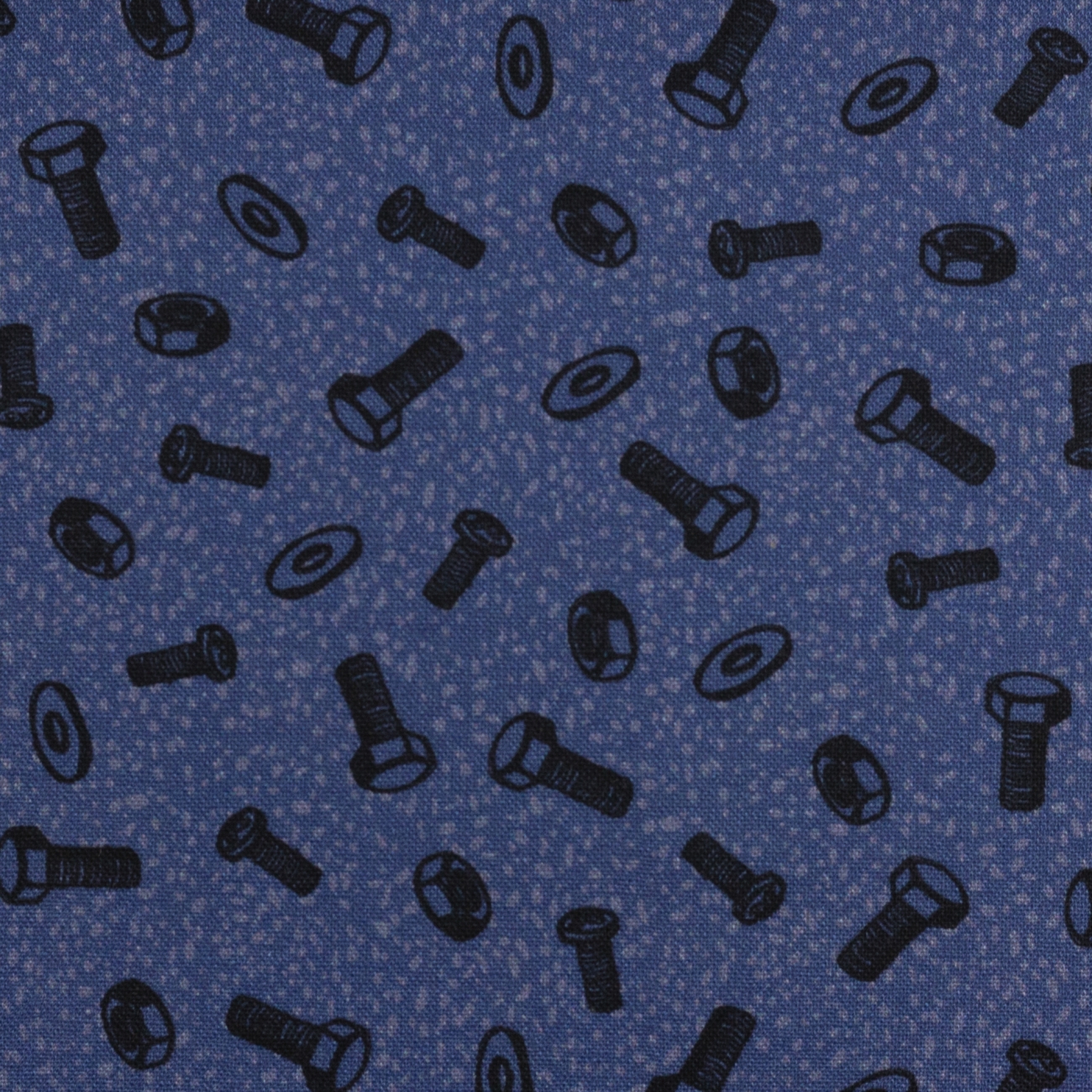 Swafing Baumwolle Webware - Happy Metal by Steinbeck - Schrauben - Reststück ca. 47cm