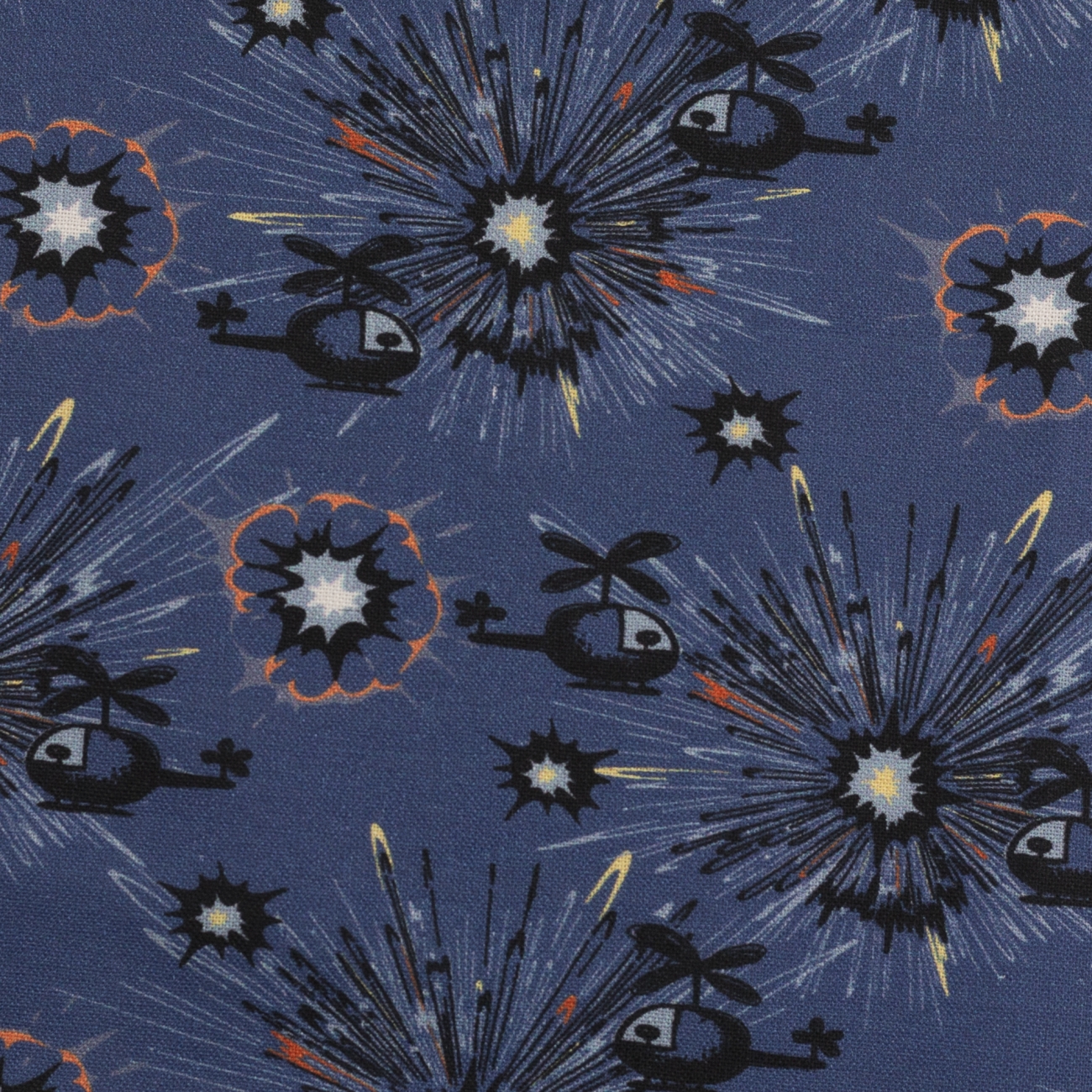 Swafing Baumwolle Webware - Happy Metal by Steinbeck - Hubschrauber