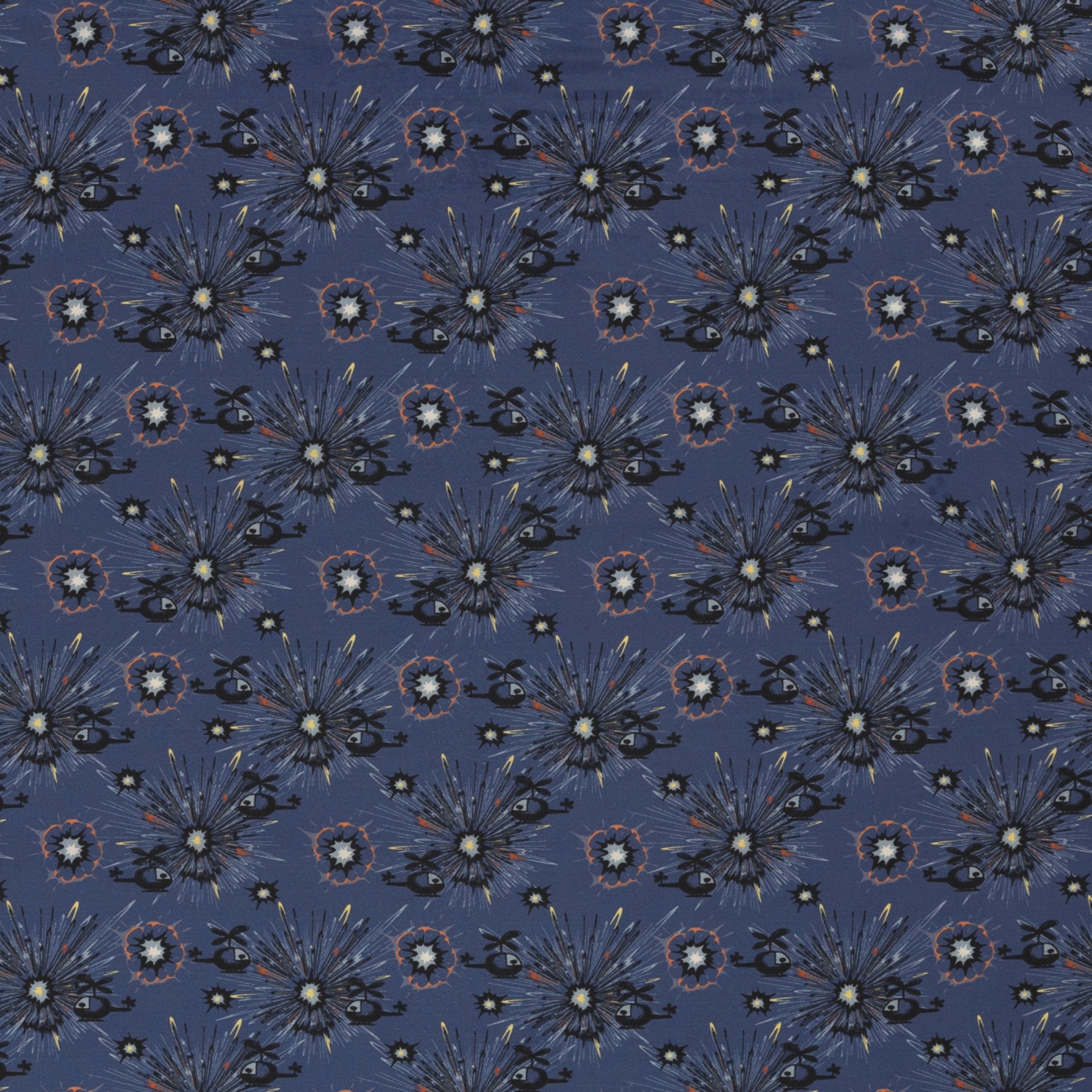 Swafing Baumwolle Webware - Happy Metal by Steinbeck - Hubschrauber