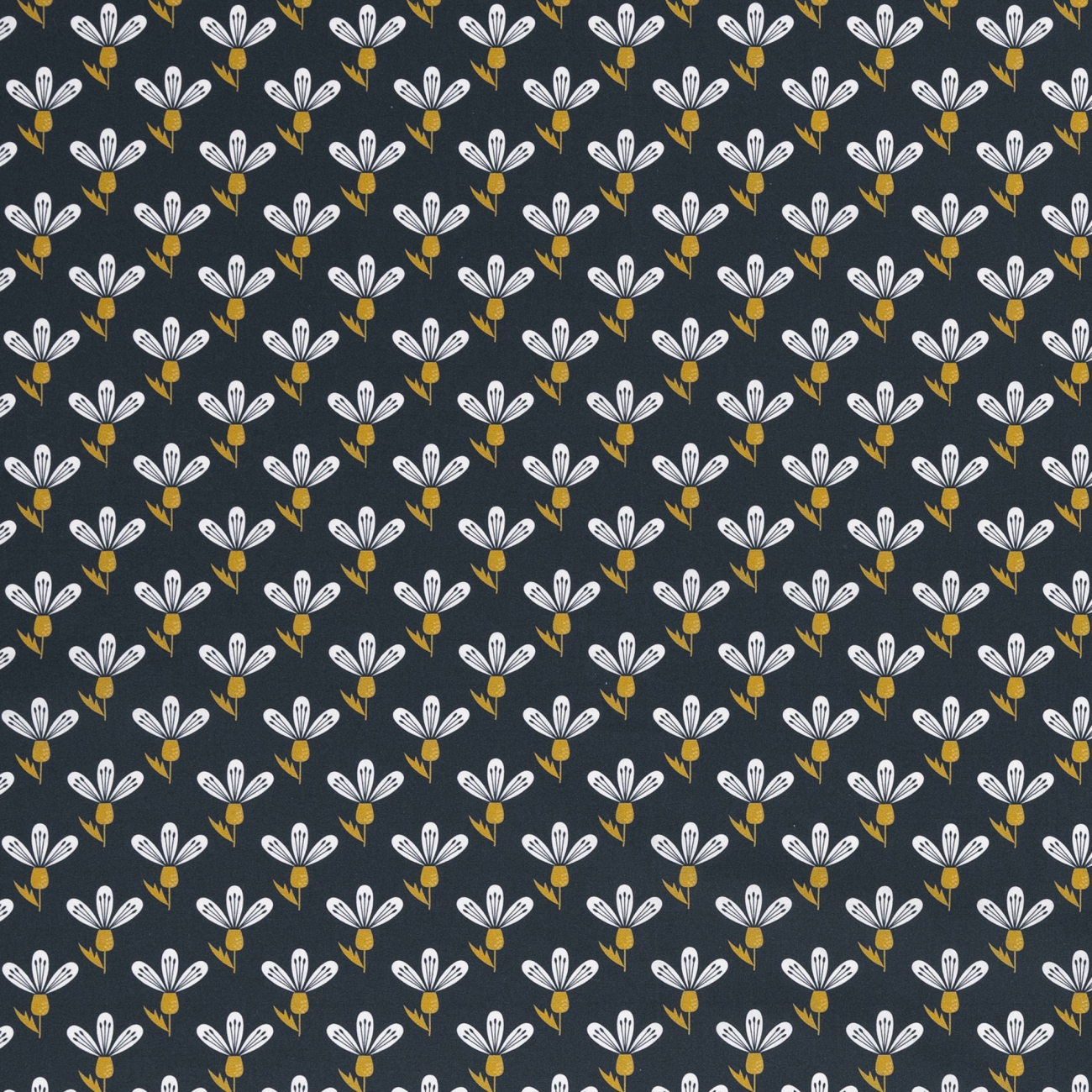 Swafing Baumwolle Webware - Jule - Blumen - Groß - Dunkelblau