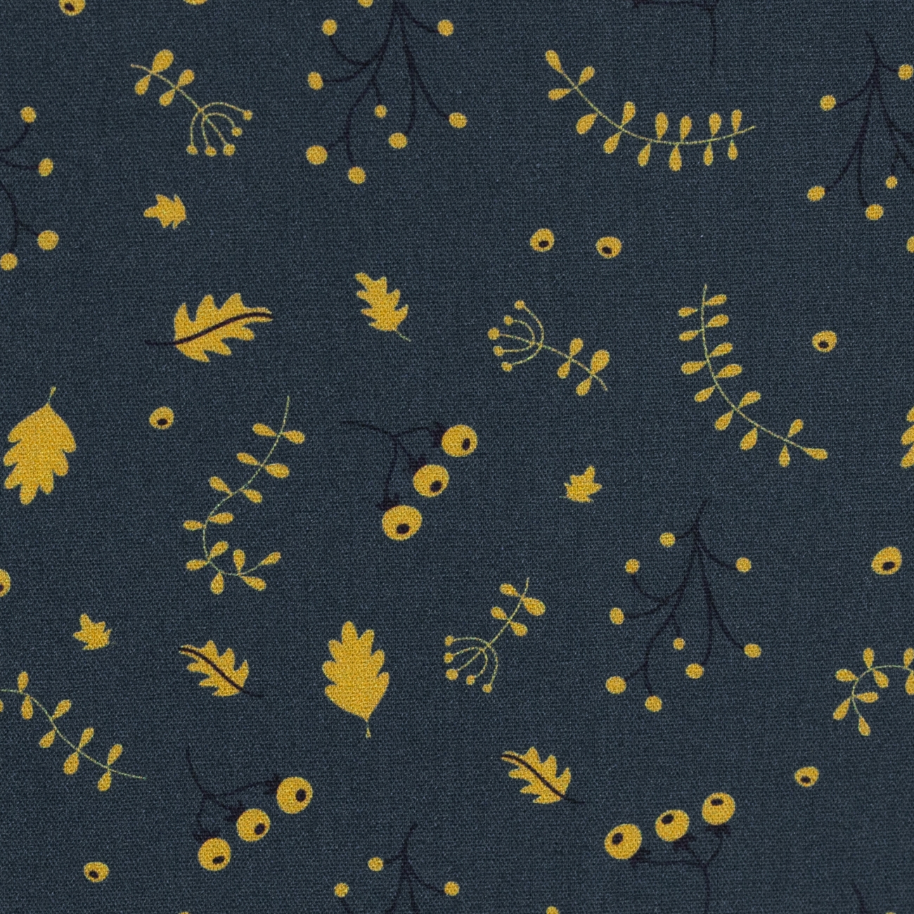 Swafing Baumwolle Webware - Jule - Blätter - Dunkelblau