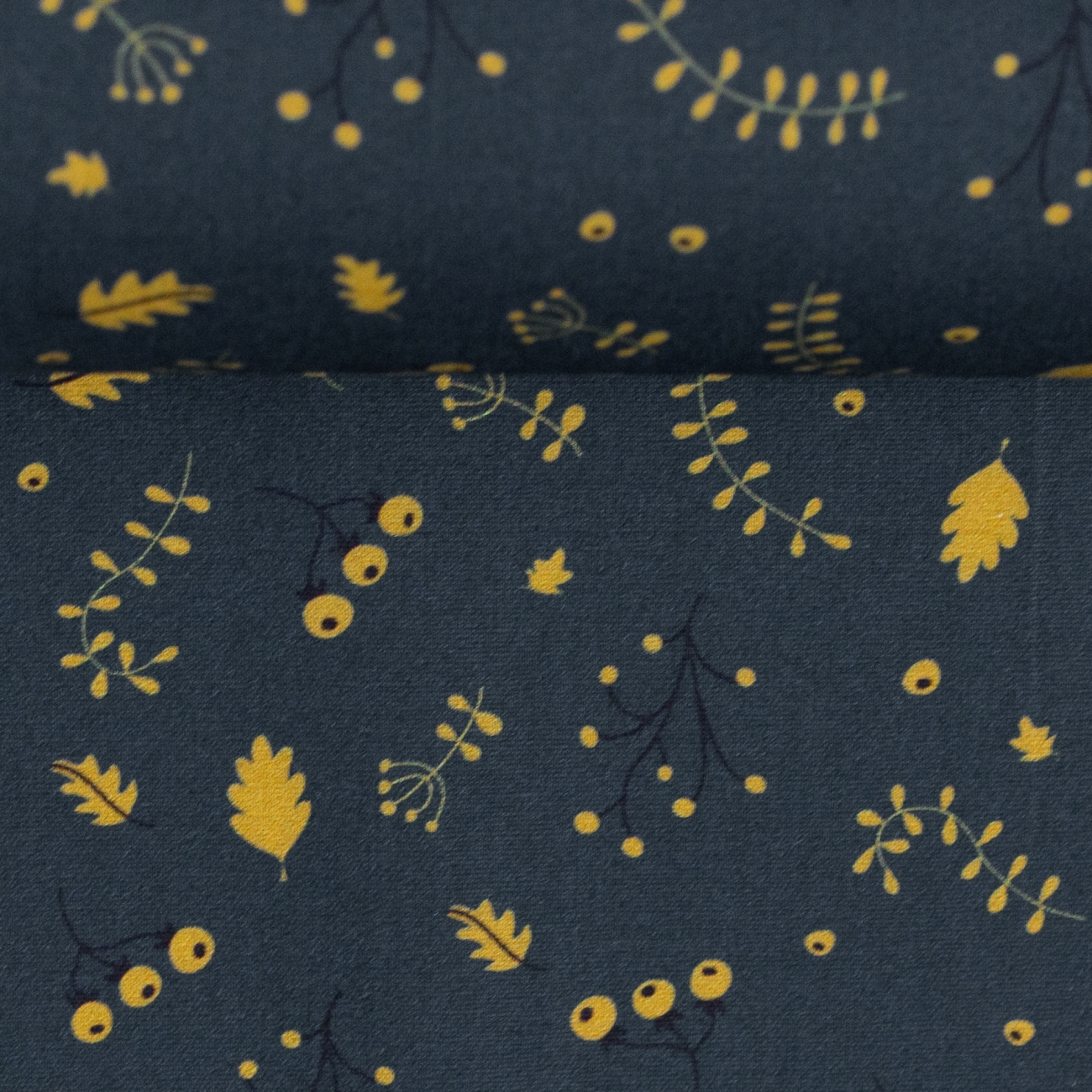 Swafing Baumwolle Webware - Jule - Blätter - Dunkelblau