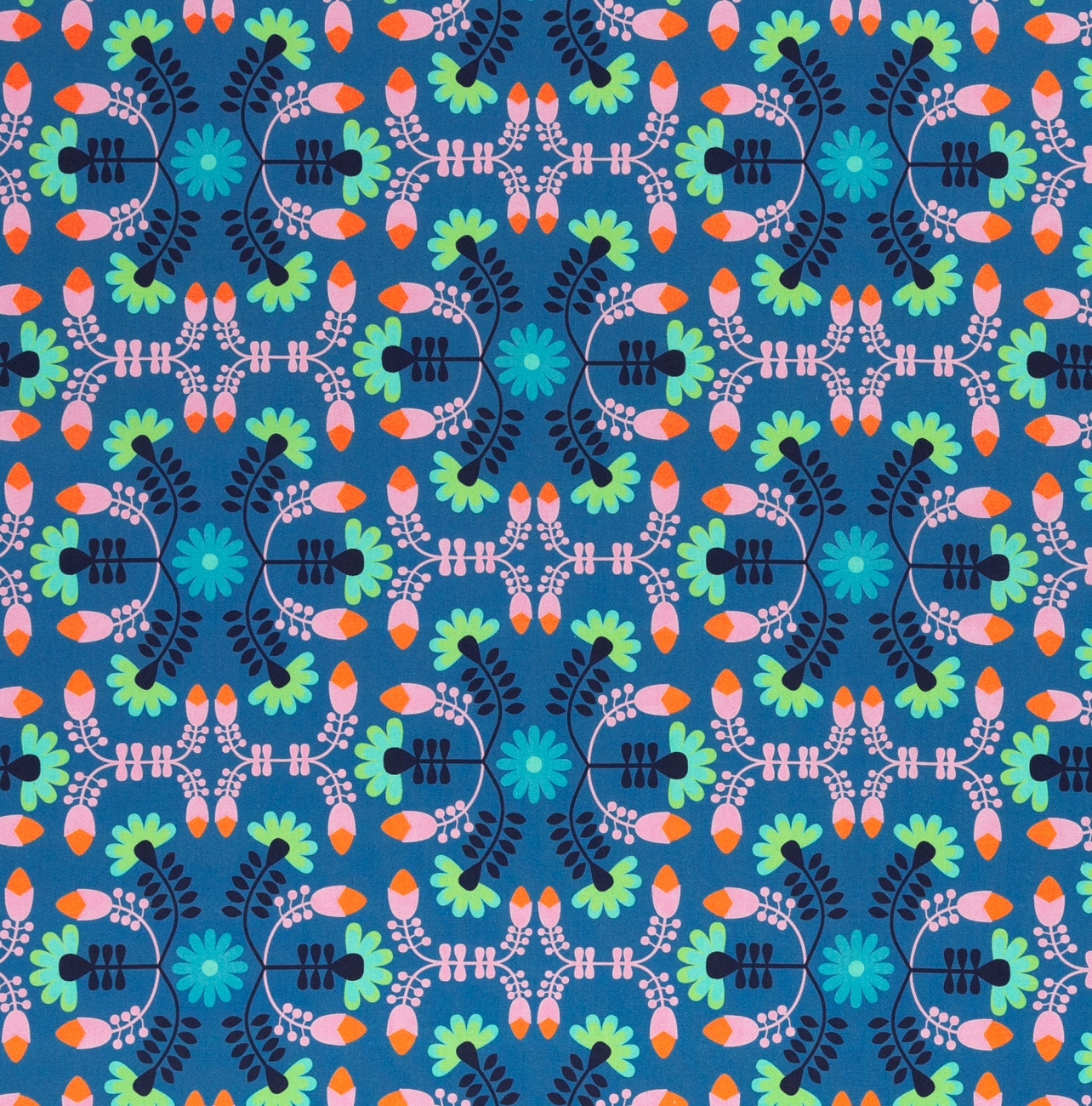 Baumwolle - Samba by Jjolijou - Blumen - Dunkeltürkis