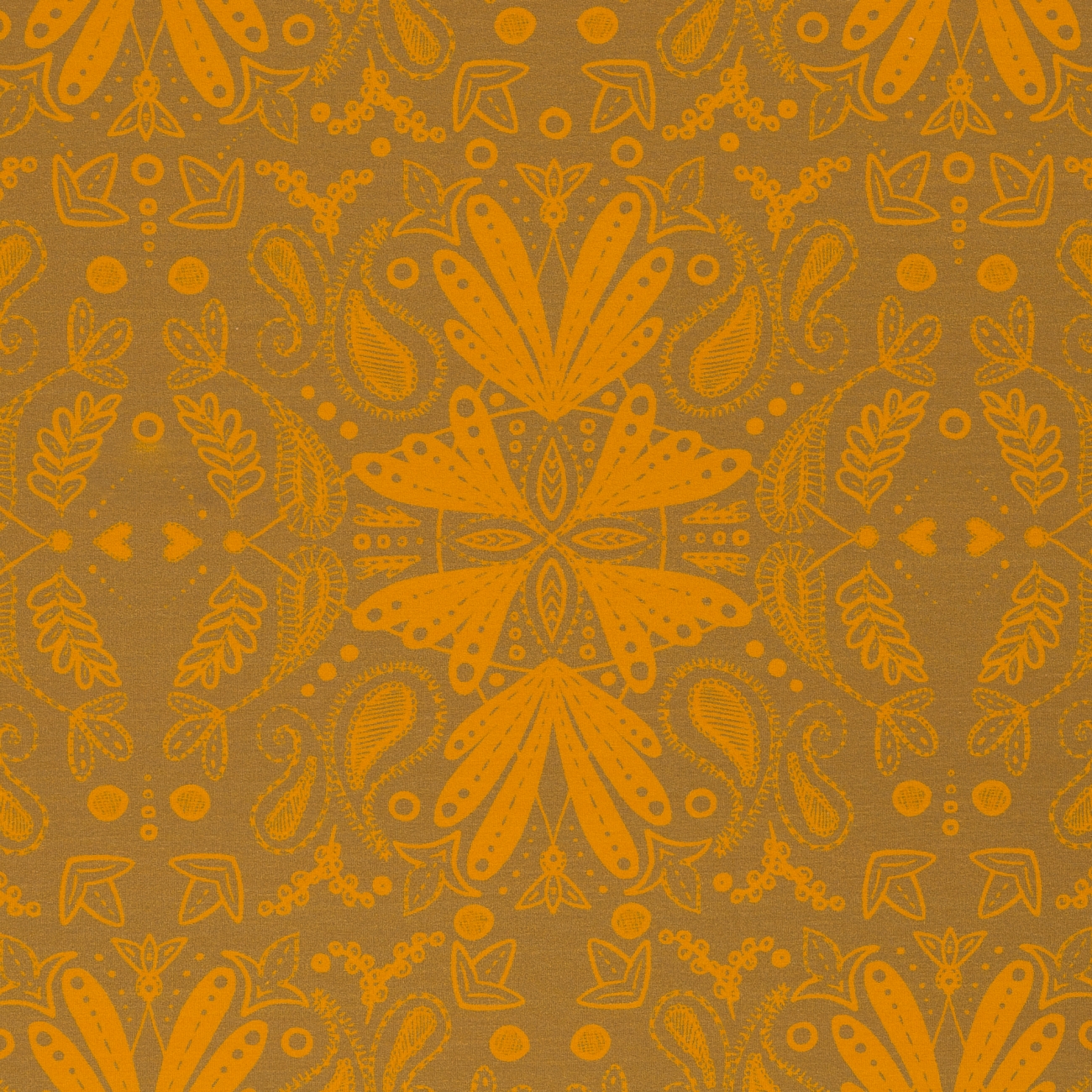 Swafing French Terry - Harmony by Cherry Picking - Paisley - Ocker