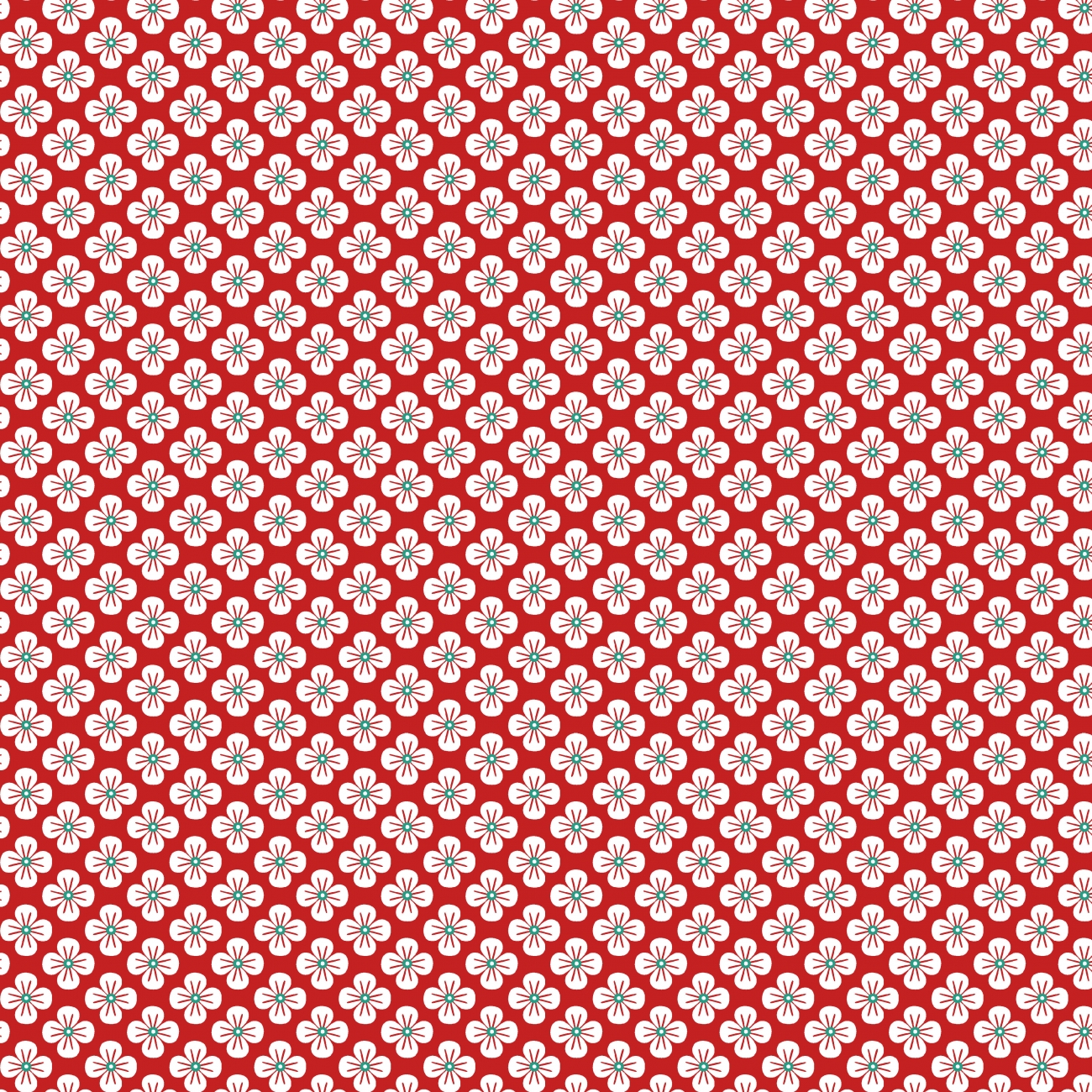 Baumwolle Popeline -  Fiona Hewitt - SWEET JAPAN FLOWER - Rot