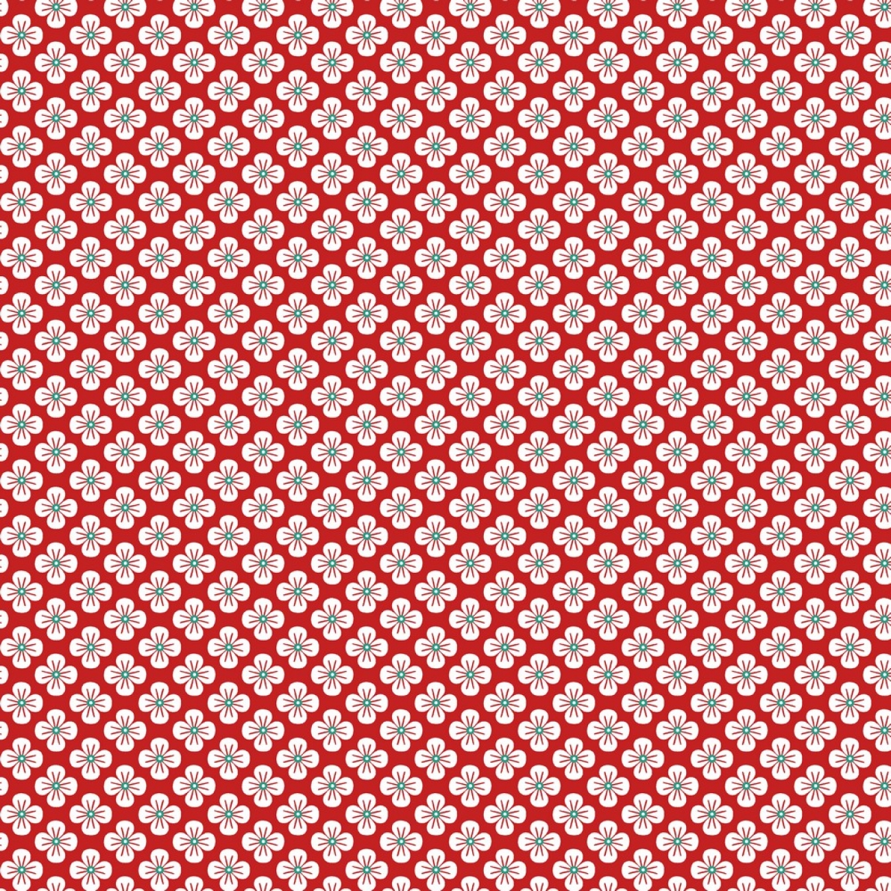 Baumwolle Popeline -  Fiona Hewitt - SWEET JAPAN FLOWER - Rot