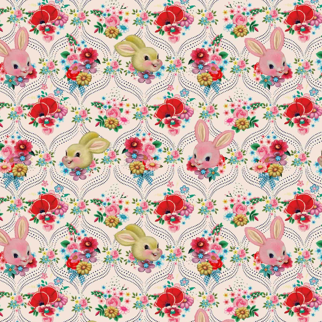 Jersey Digital Fiona Hewitt -  Happy Bunnies - Powder