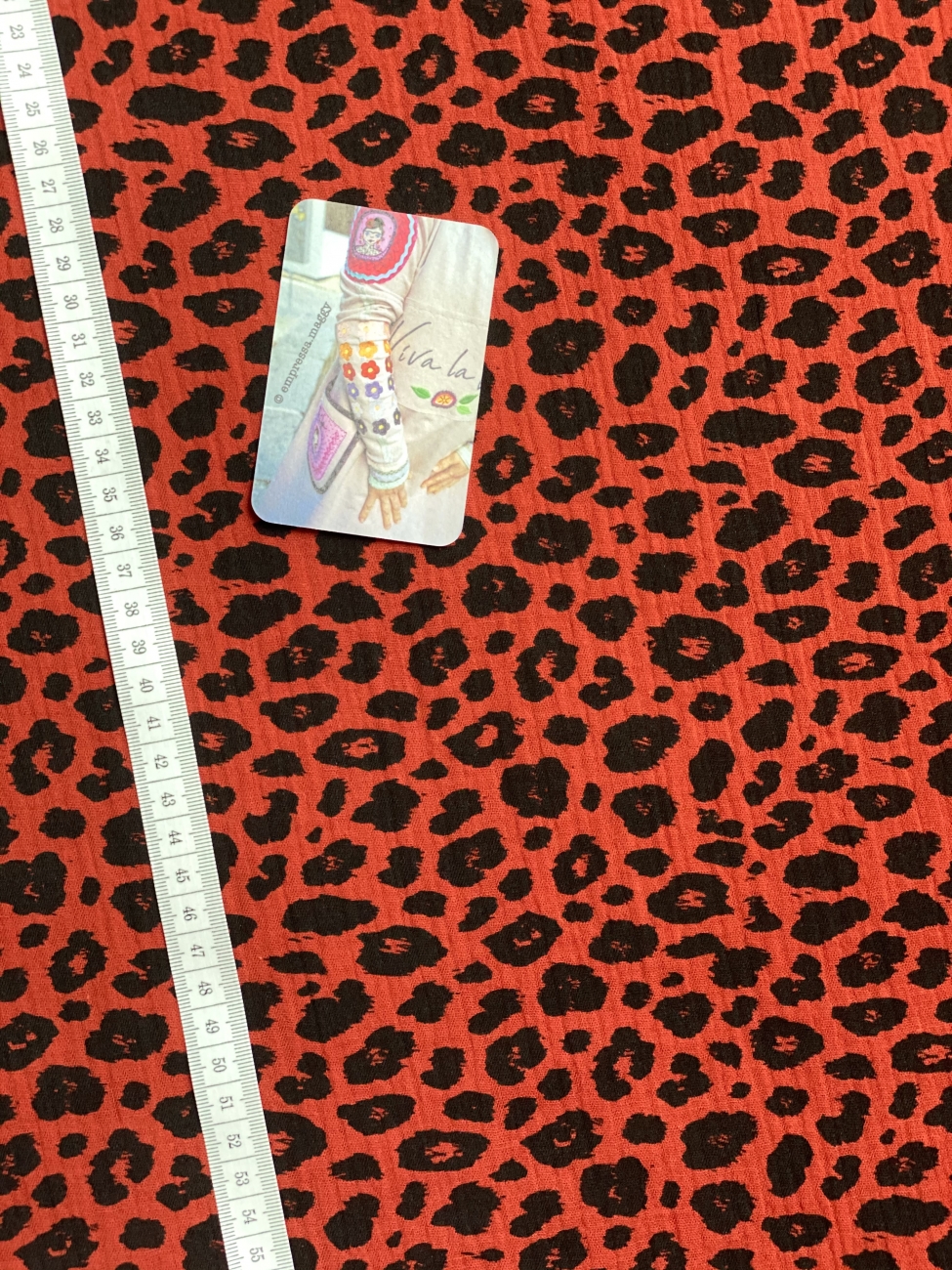 Double Gauze - Leo - Schwarz/Terracotta