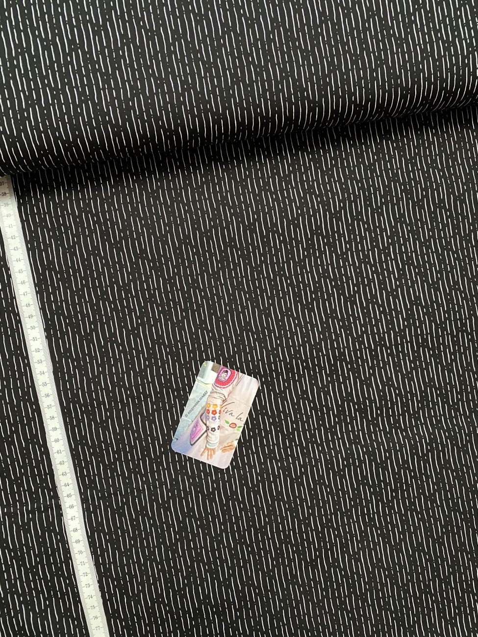 Baumwolle Popeline - Irregular Stripes - Schwarz