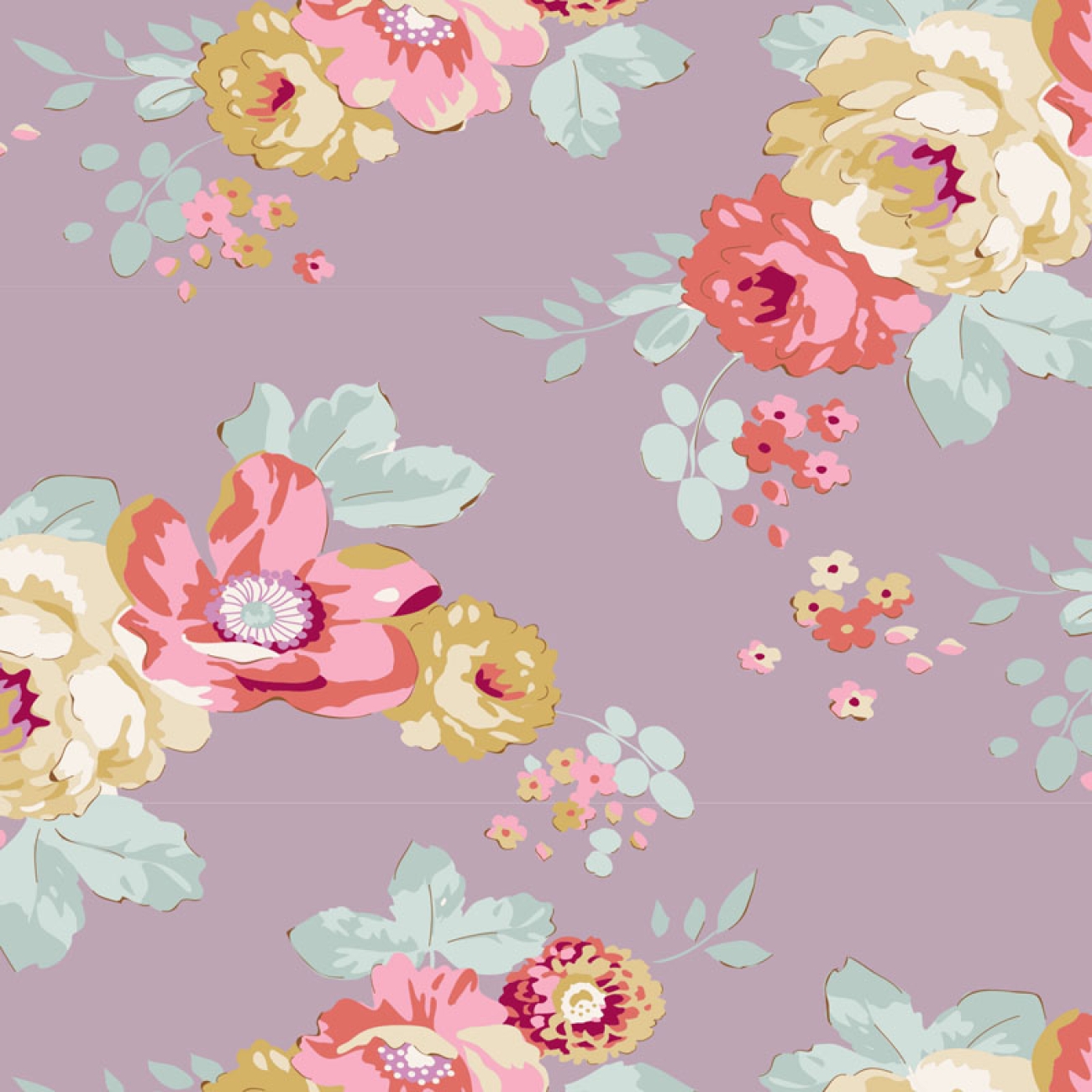 Tilda Patchwork Baumwolle - Maple Farm - Pauline Mauve