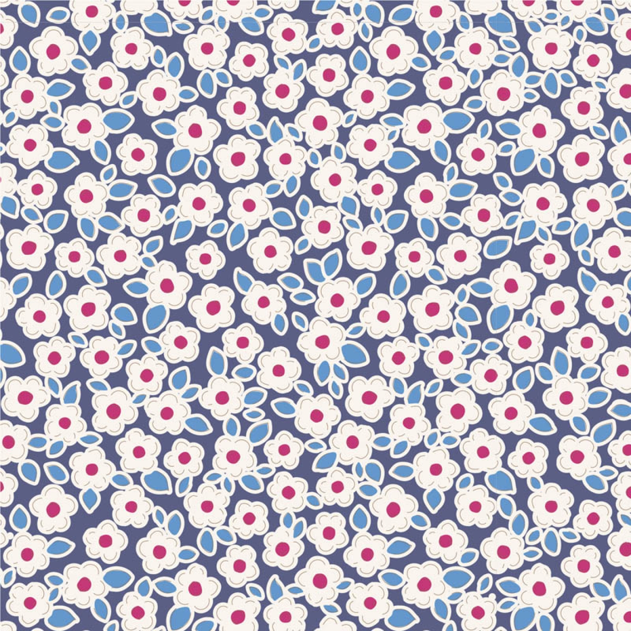 Tilda Patchwork Baumwolle - Woodland Carol Blue