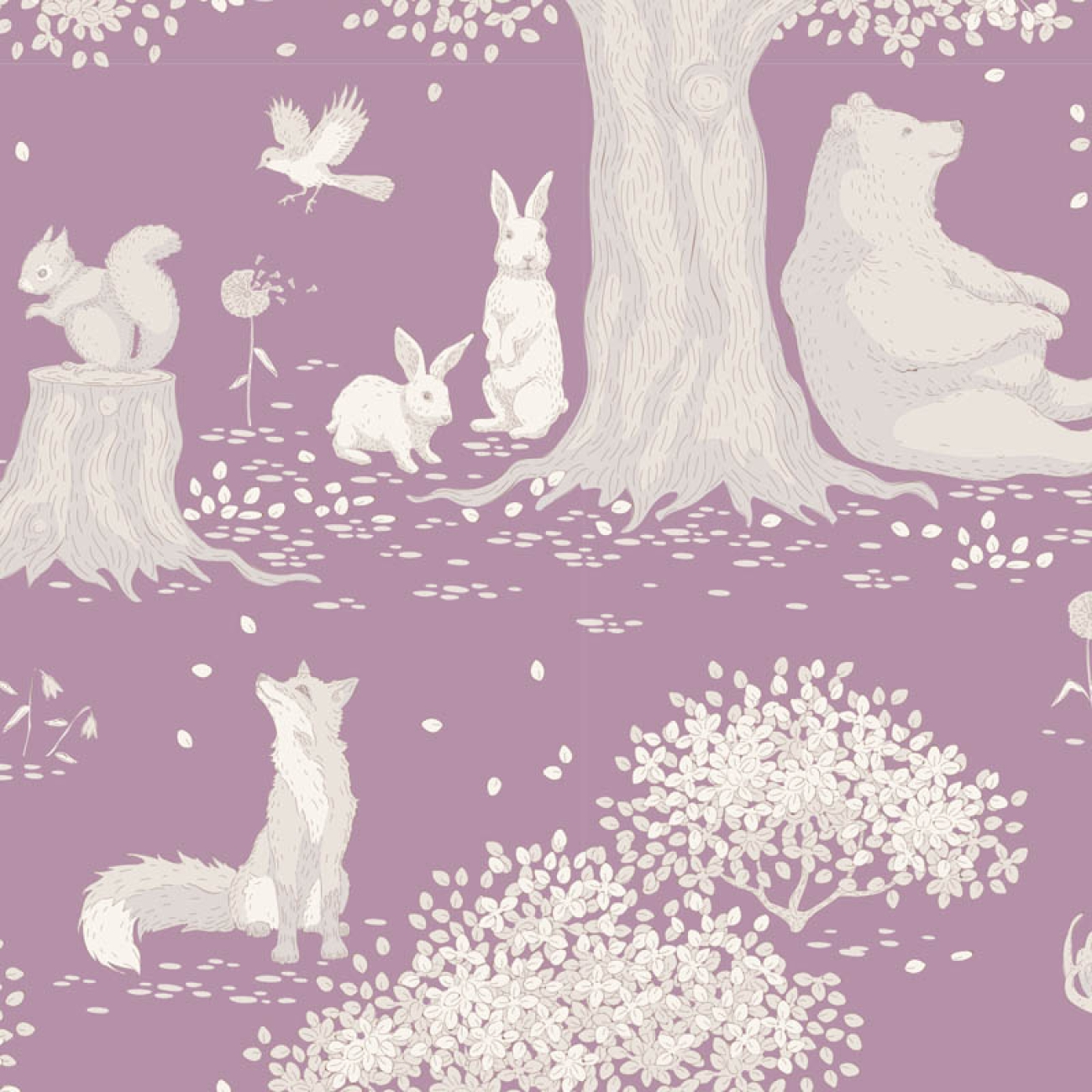 Tilda Patchwork Baumwolle - Woodland Mauve