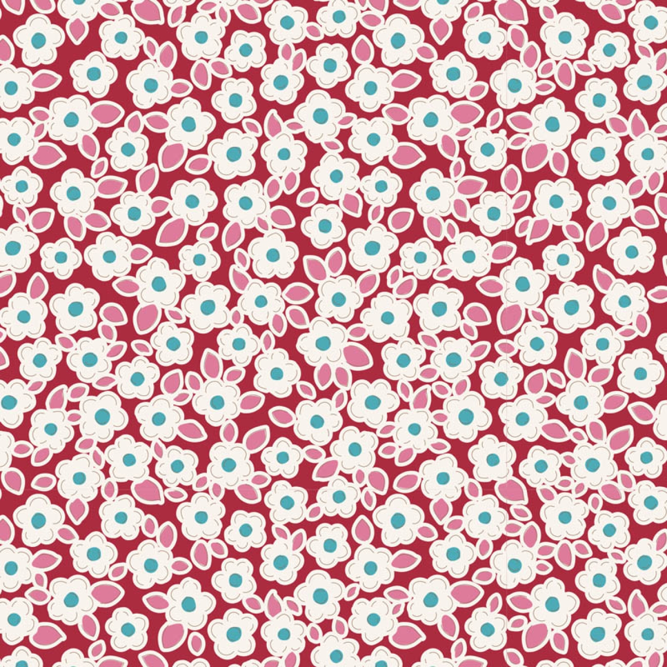 Tilda Patchwork Baumwolle - Woodland Carol Red