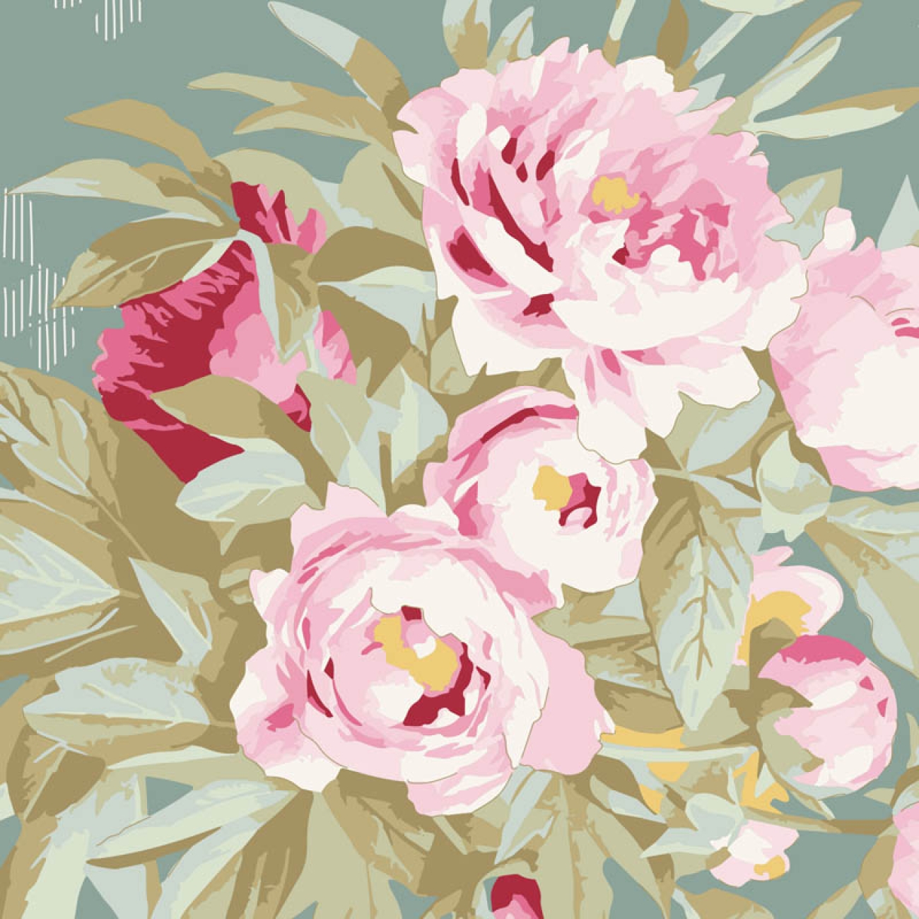 Tilda Patchwork Stoff Baumwolle - Woodland Hazel Sage