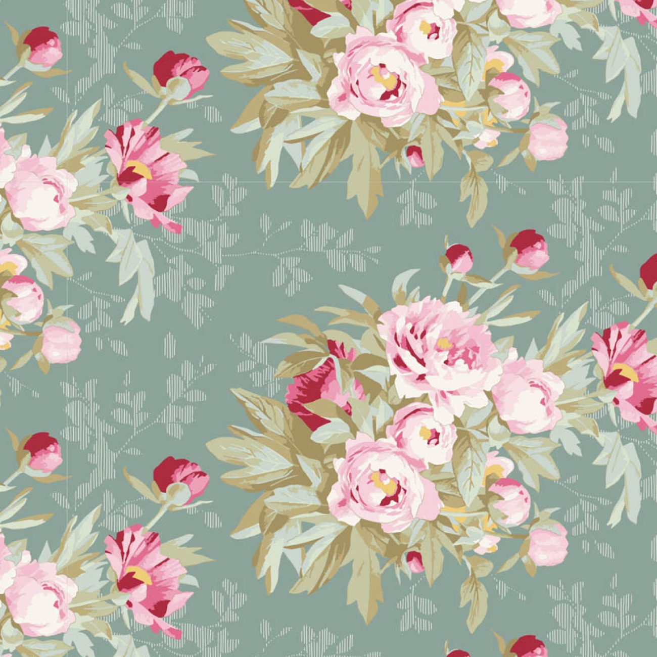 Tilda Patchwork Stoff Baumwolle - Woodland Hazel Sage