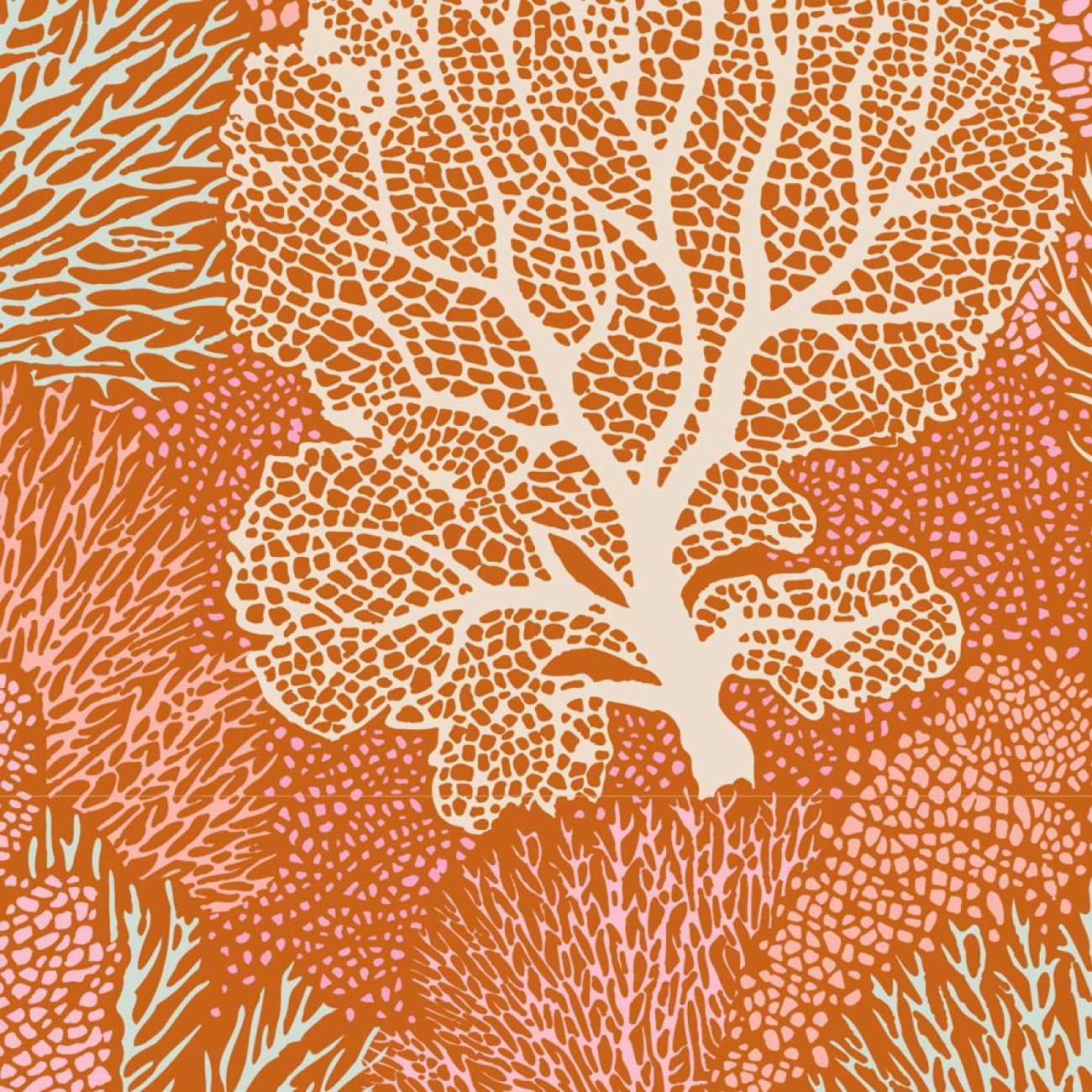 Tilda Patchwork Stoff Baumwolle - Cotton Beach - Coral Reef Ginger