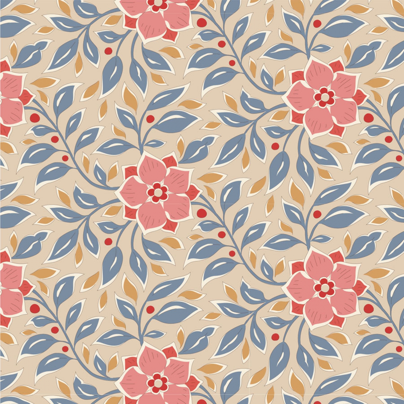 Tilda Patchwork Stoff Baumwolle - Windy Days Wendy Blue
