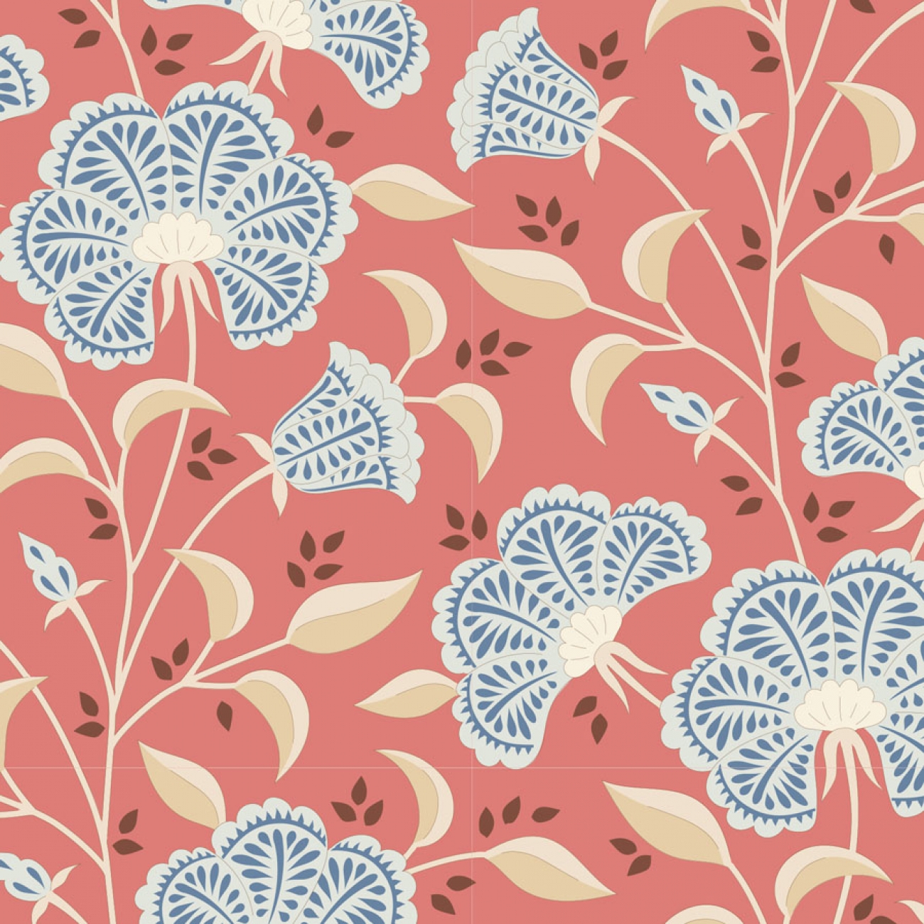 Tilda Patchwork Stoff Baumwolle - Windy Days Stormy Coral