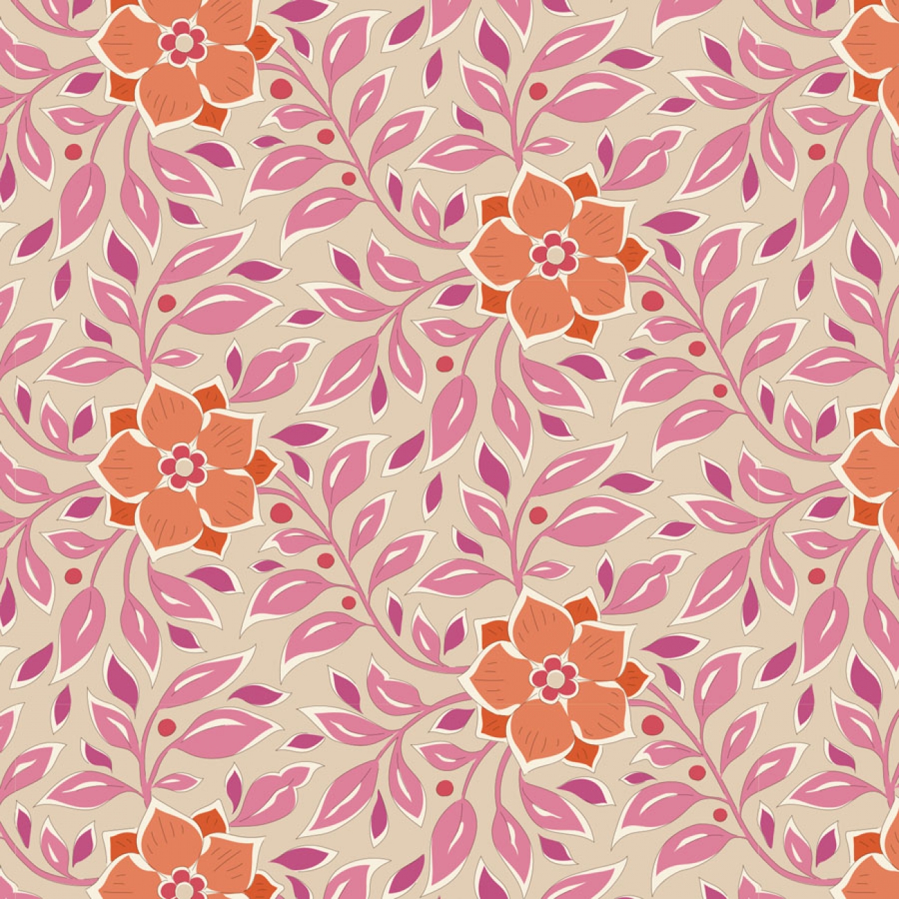 Tilda Patchwork Stoff Baumwolle - Windy Days Wendy Pink