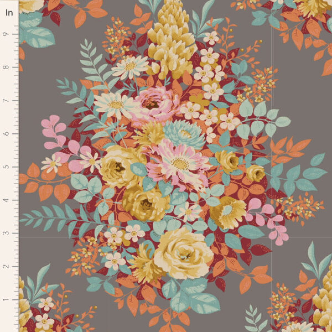 Tilda Patchwork Stoff Baumwolle - Chic Escape Whimsyflower Grey