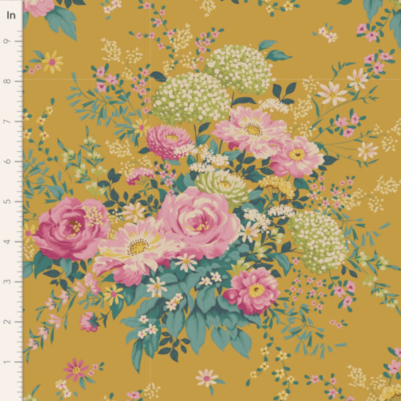 Tilda Patchwork Stoff Baumwolle - Chic Escape Wildgarden Mustard