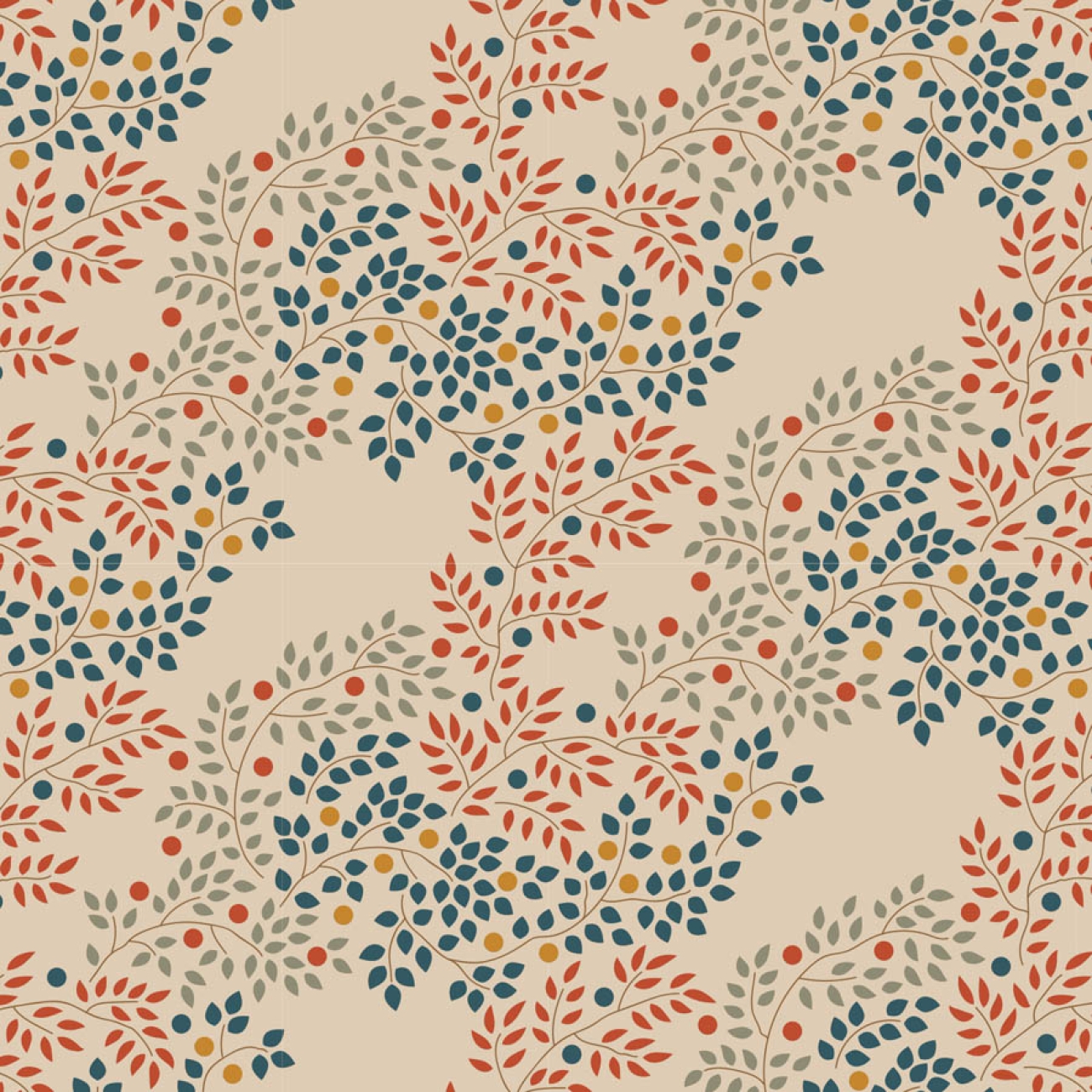 Tilda Patchwork Stoff Baumwolle - Hometown - Berrytangle Rust