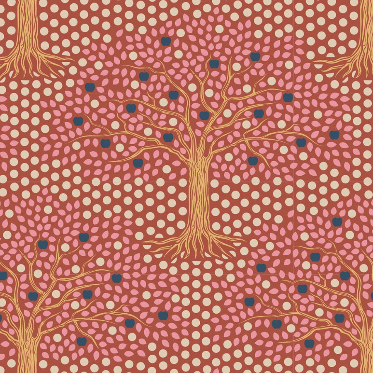 Tilda Patchwork Stoff Baumwolle - Hometown - Applegarden Rust