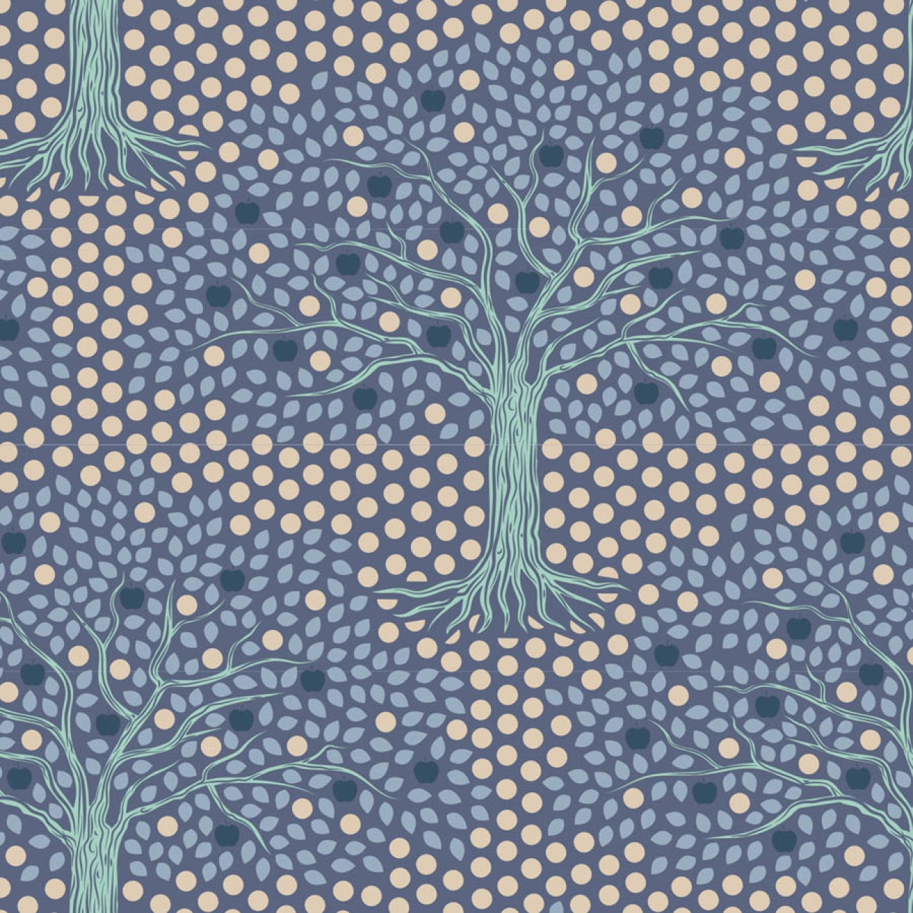 Tilda Patchwork Stoff Baumwolle - Hometown - Applegarden Blue