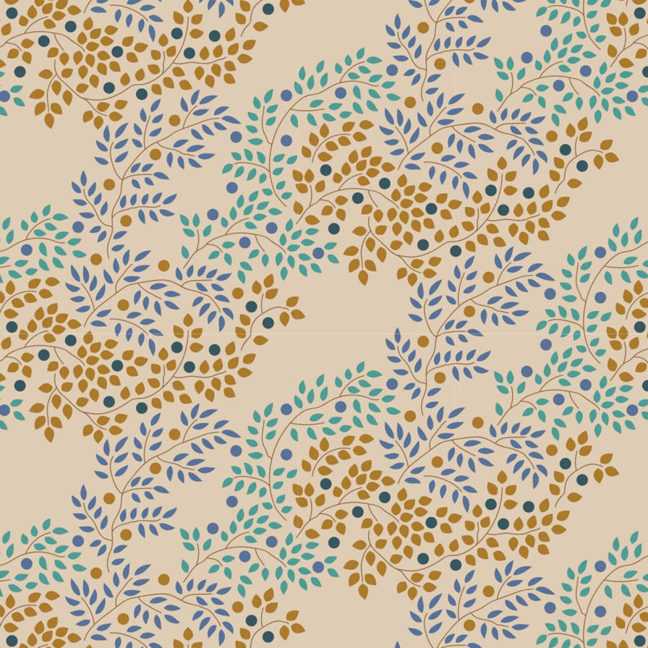 Tilda Patchwork Stoff Baumwolle - Hometown - Berrytangle Blue