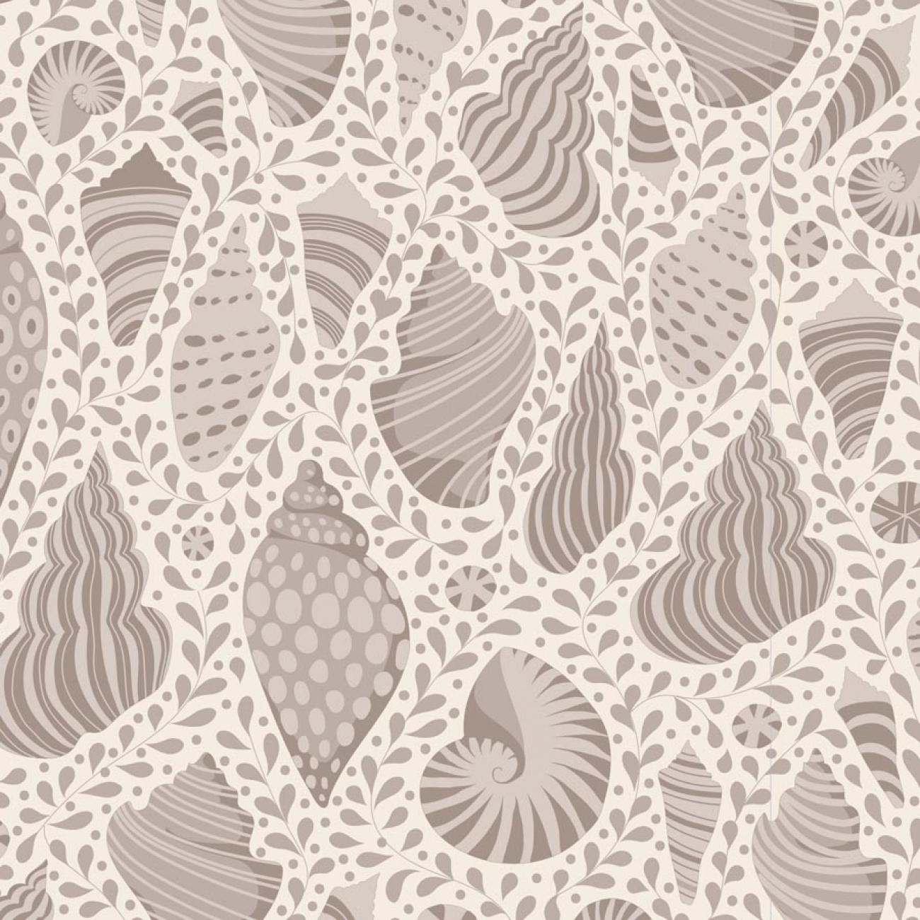 Tilda Patchwork Stoff Baumwolle - Cotton Beach - Beach Shells Grey
