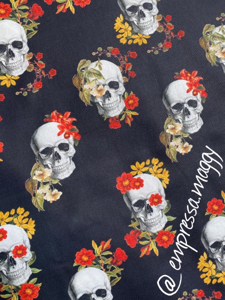 Frieda Totenkopf Canvas Antrazit