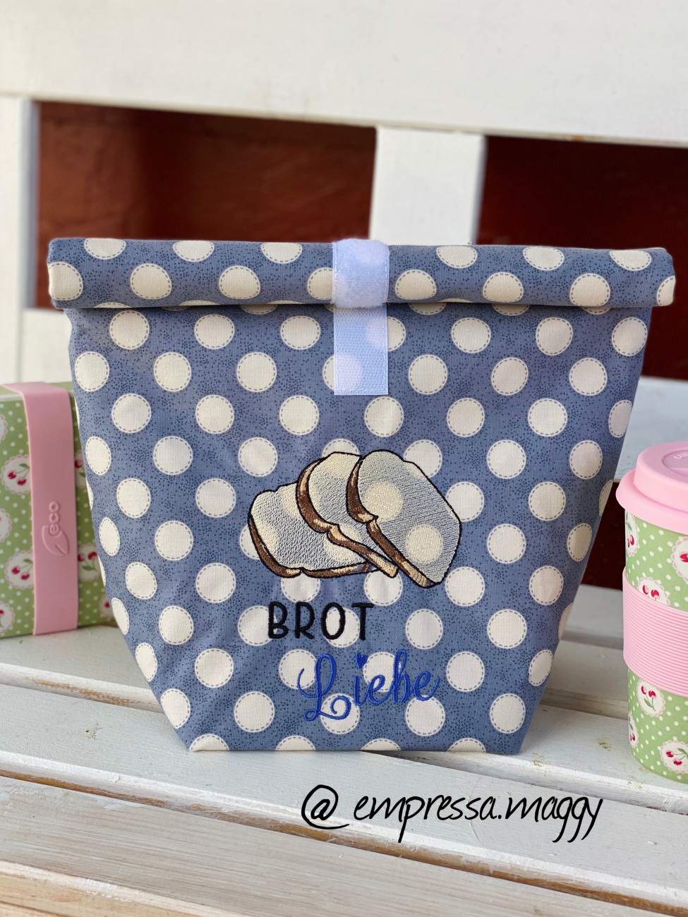 Lunchbag - L - Brot Liebe - Blau