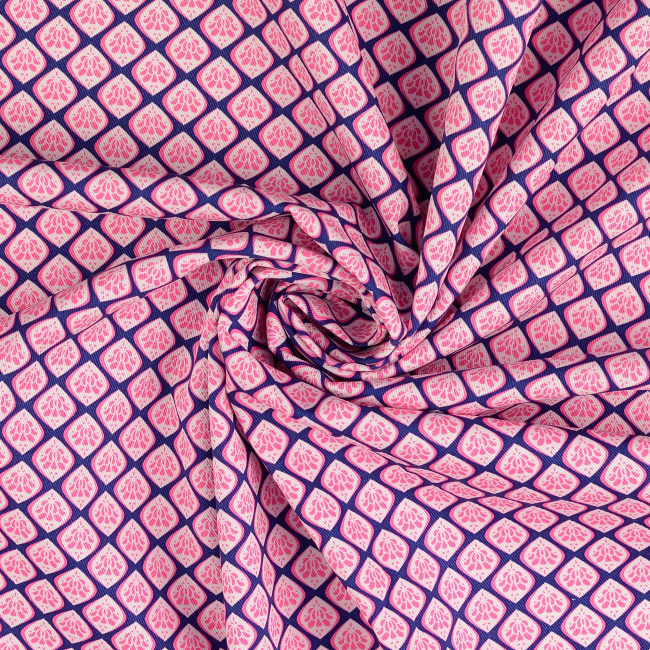 Baumwolle Köper - Rautenblume - Pink