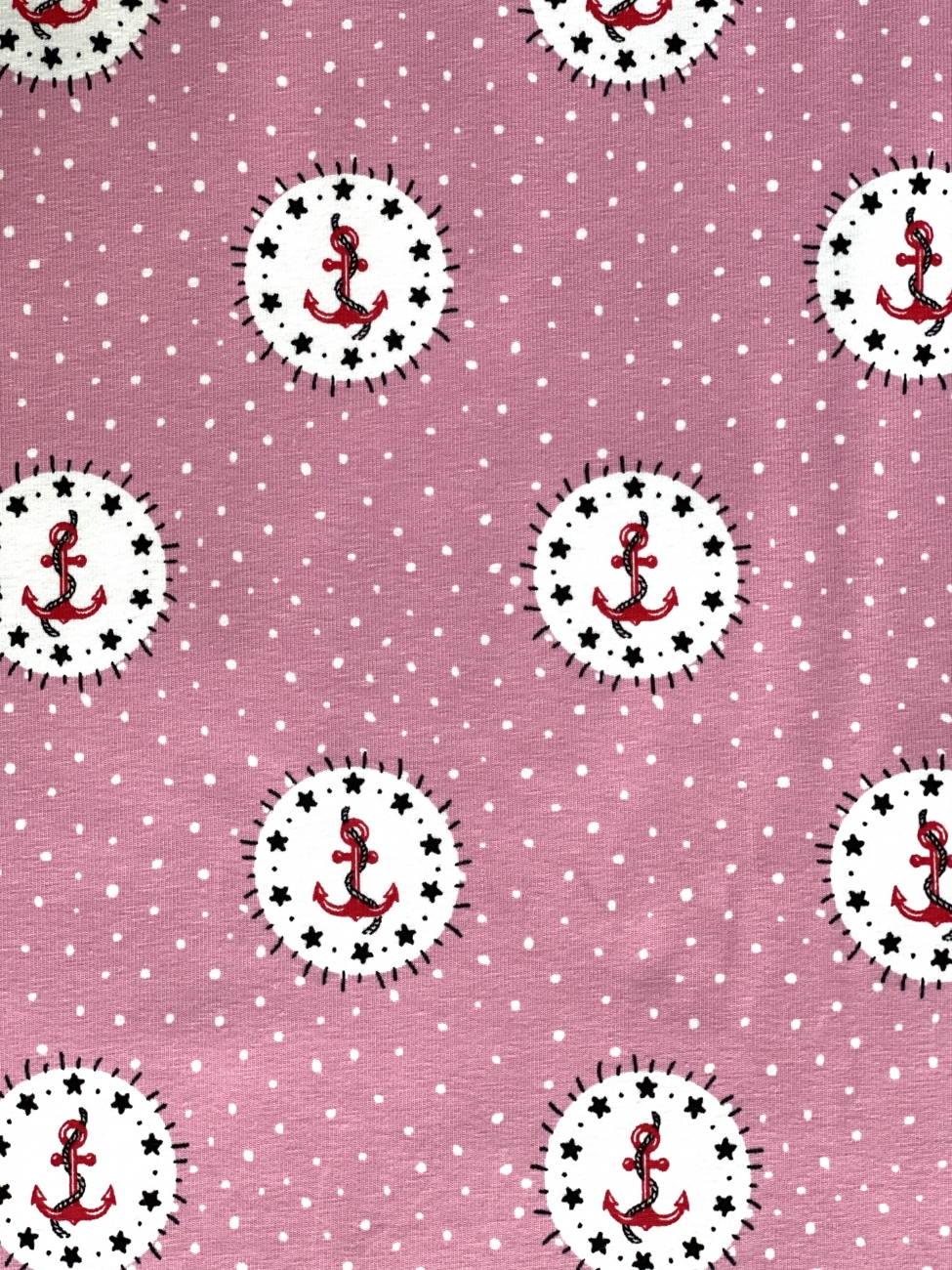Jersey Anker Punkte - Rosa