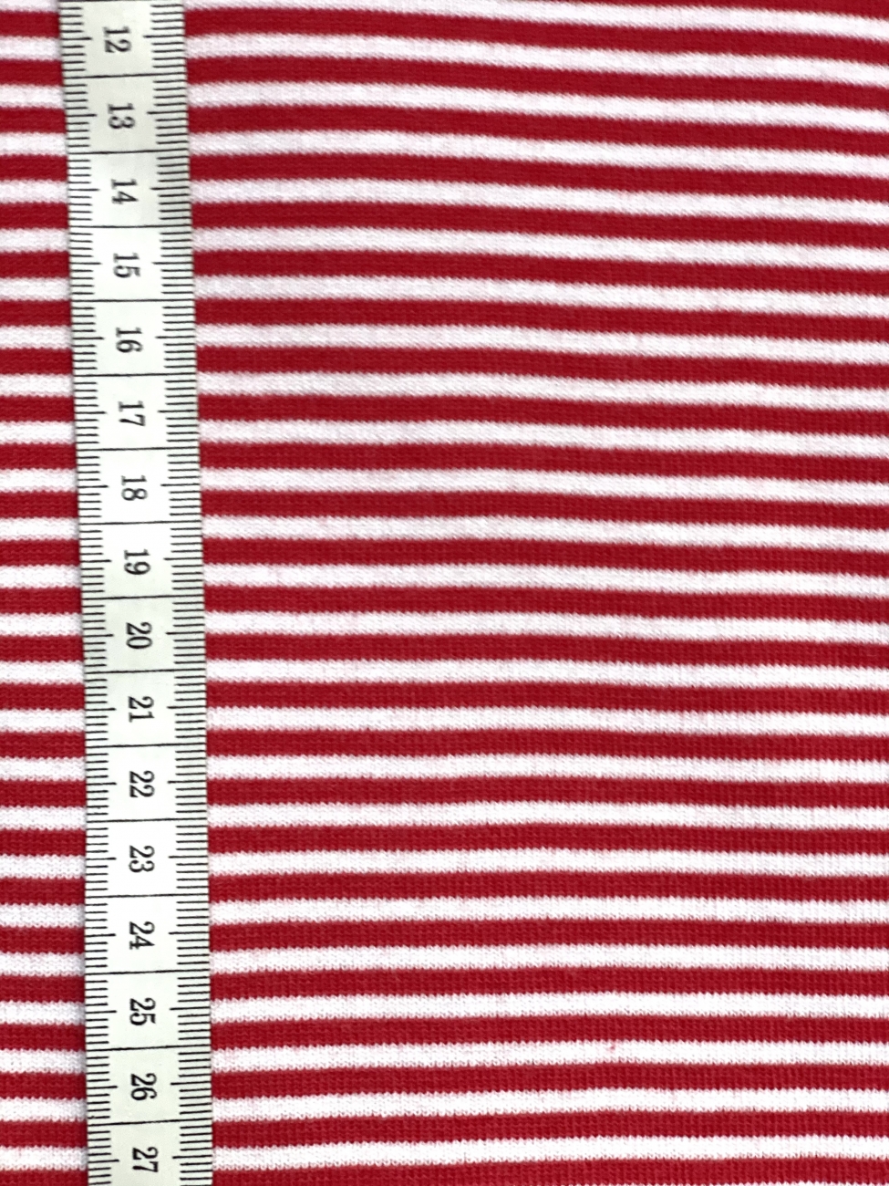 Bündchen Schlauchware - Swafing - Streifen 3 mm - Rot/Weiß