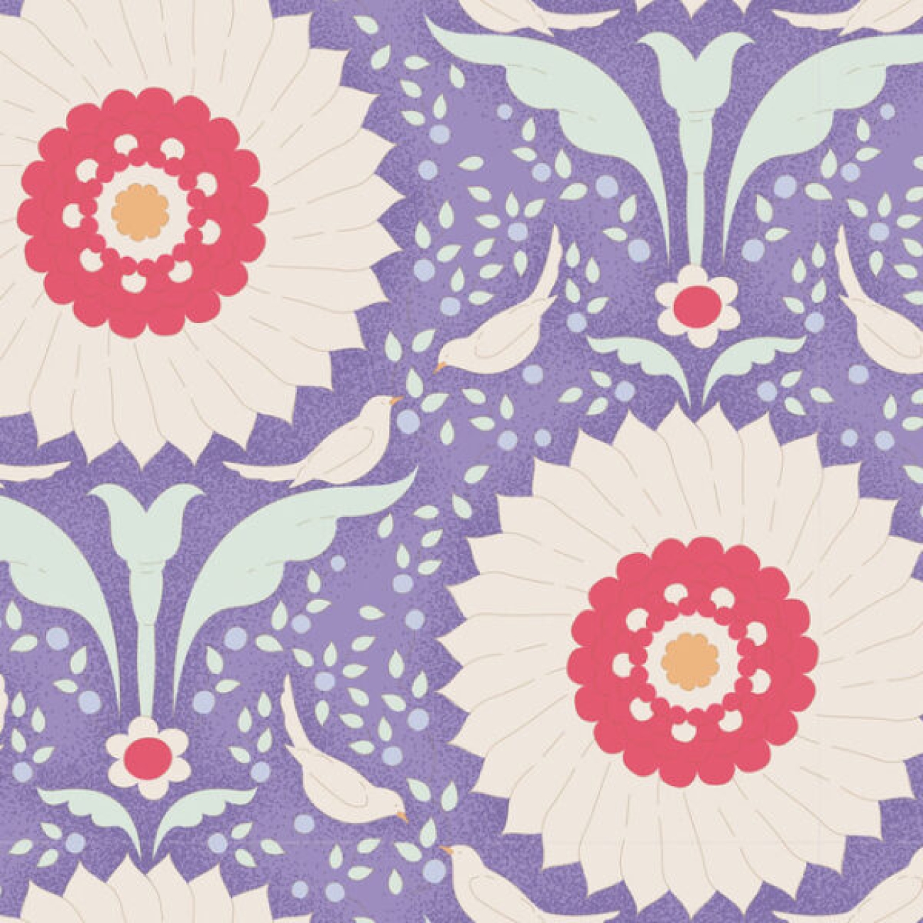 Tilda Patchwork Stoff Baumwolle - Bon Voyage - Ringflower Blue