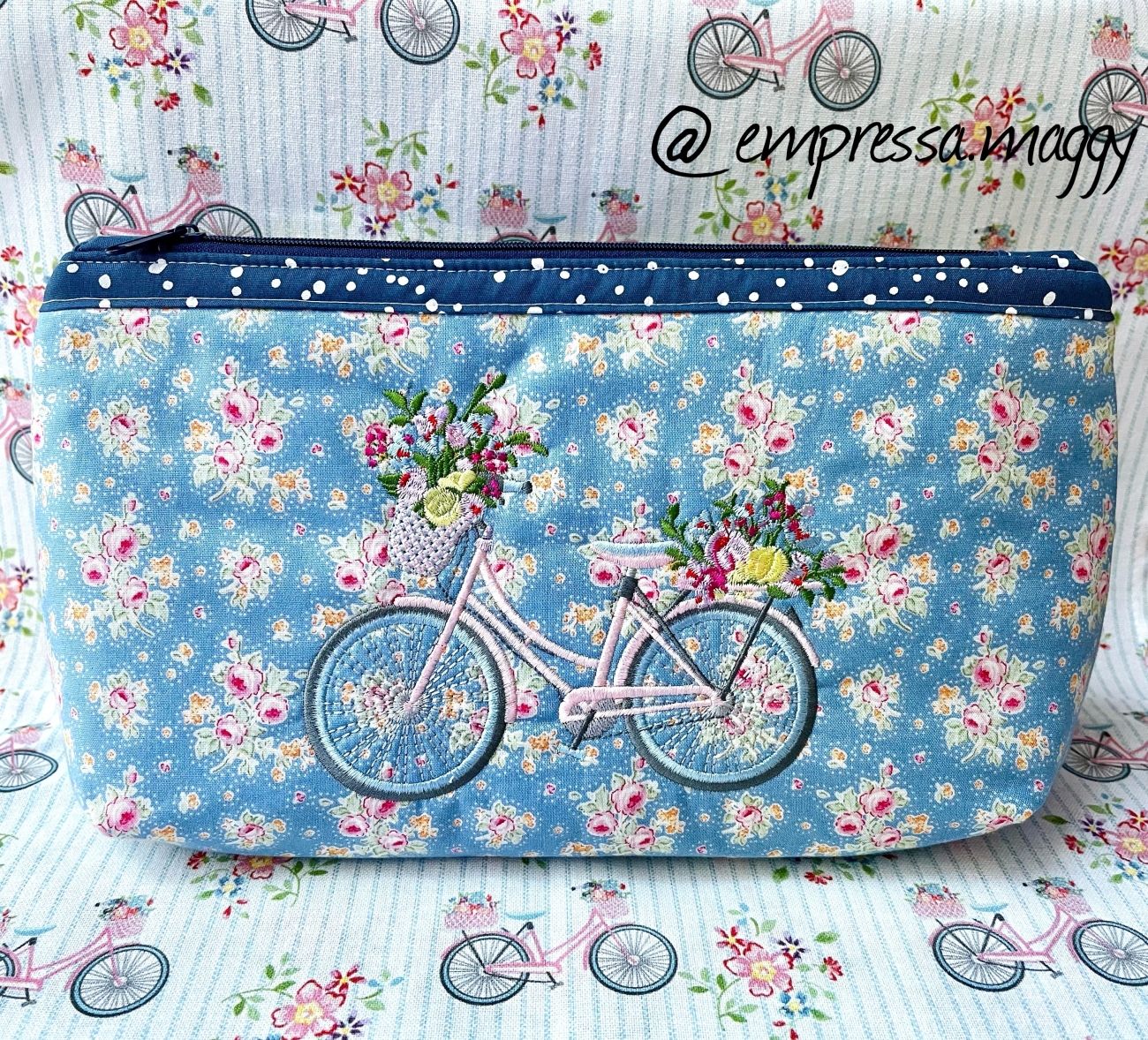 Täschchen - Fahrrad - Tilda-Blümchen