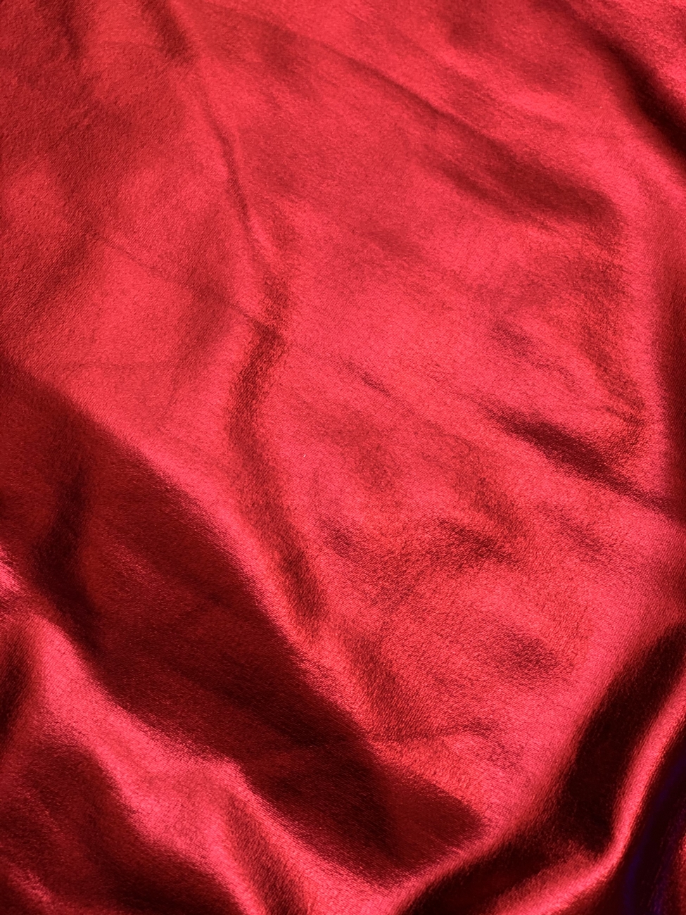 Folienjersey - Glitzer - Uni - Metallic Rot