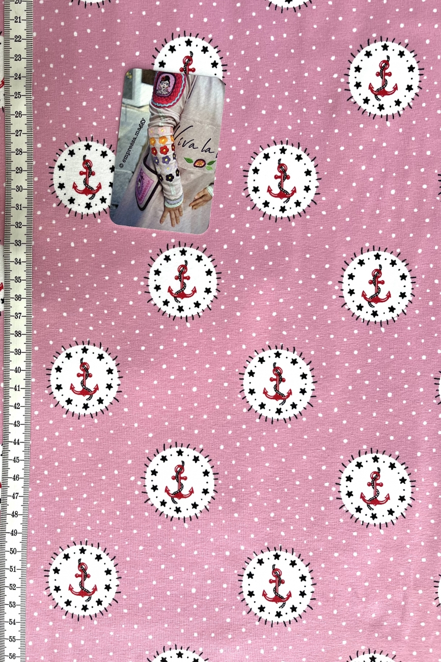Jersey Anker Punkte - Rosa