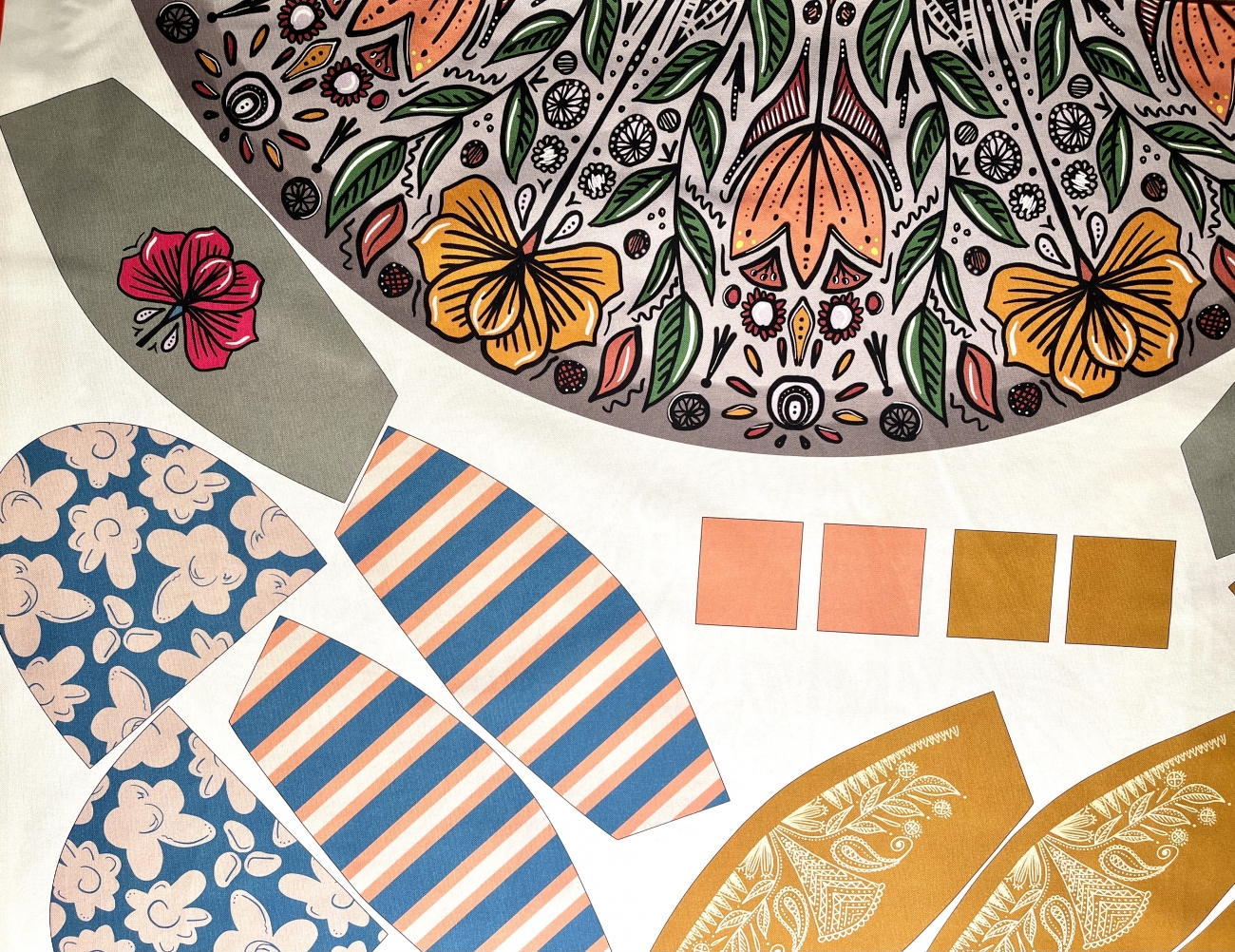 Canvas Swafing - Love by Cherry Picking - Botties-Panel - Grau - ca.109cm