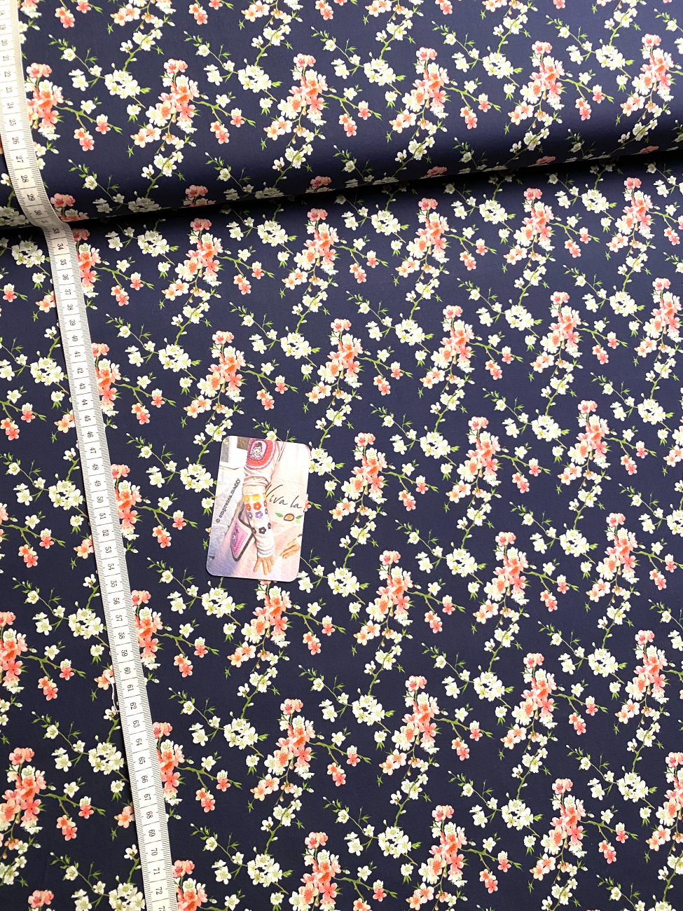 Baumwolle Popeline Streublumen - Blau