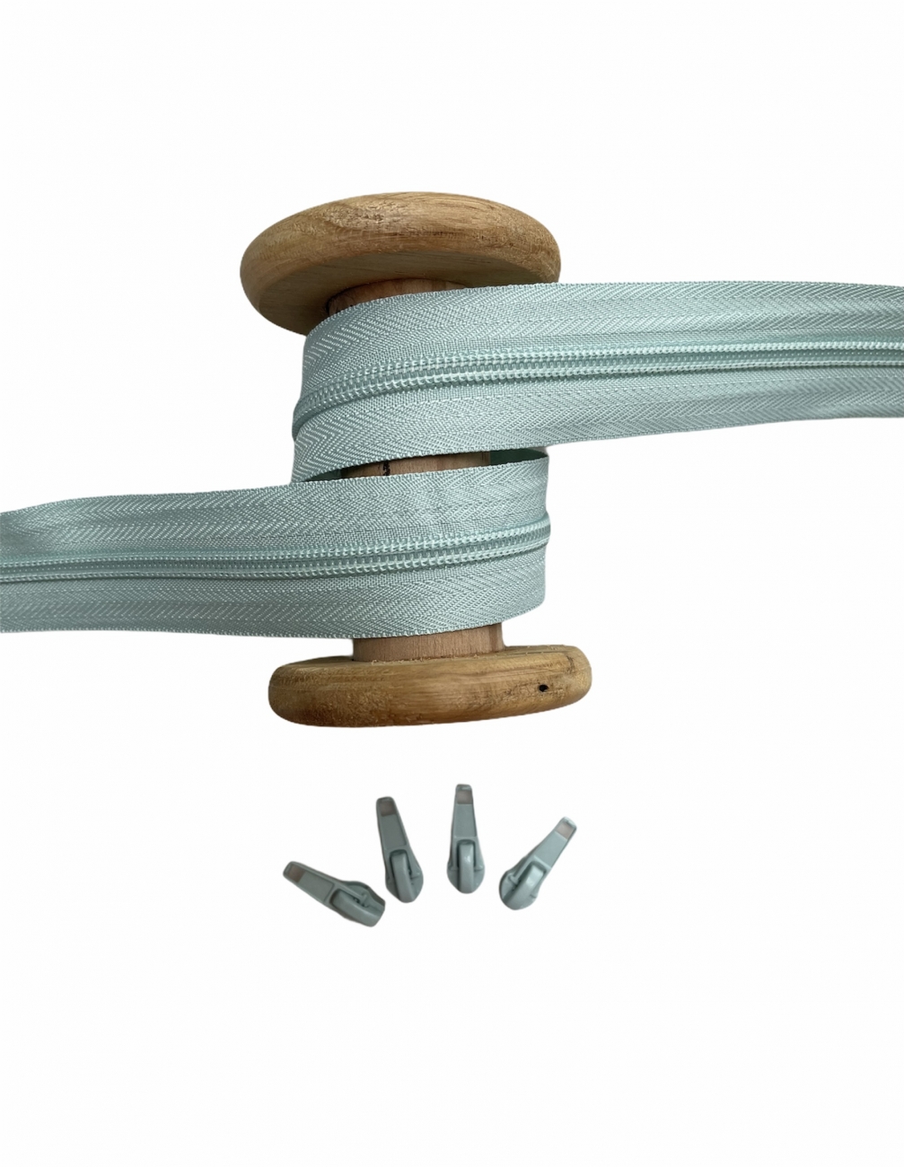 Endlosreißverschluss - Band 5 mm -  + 4 Zipper - Aqua