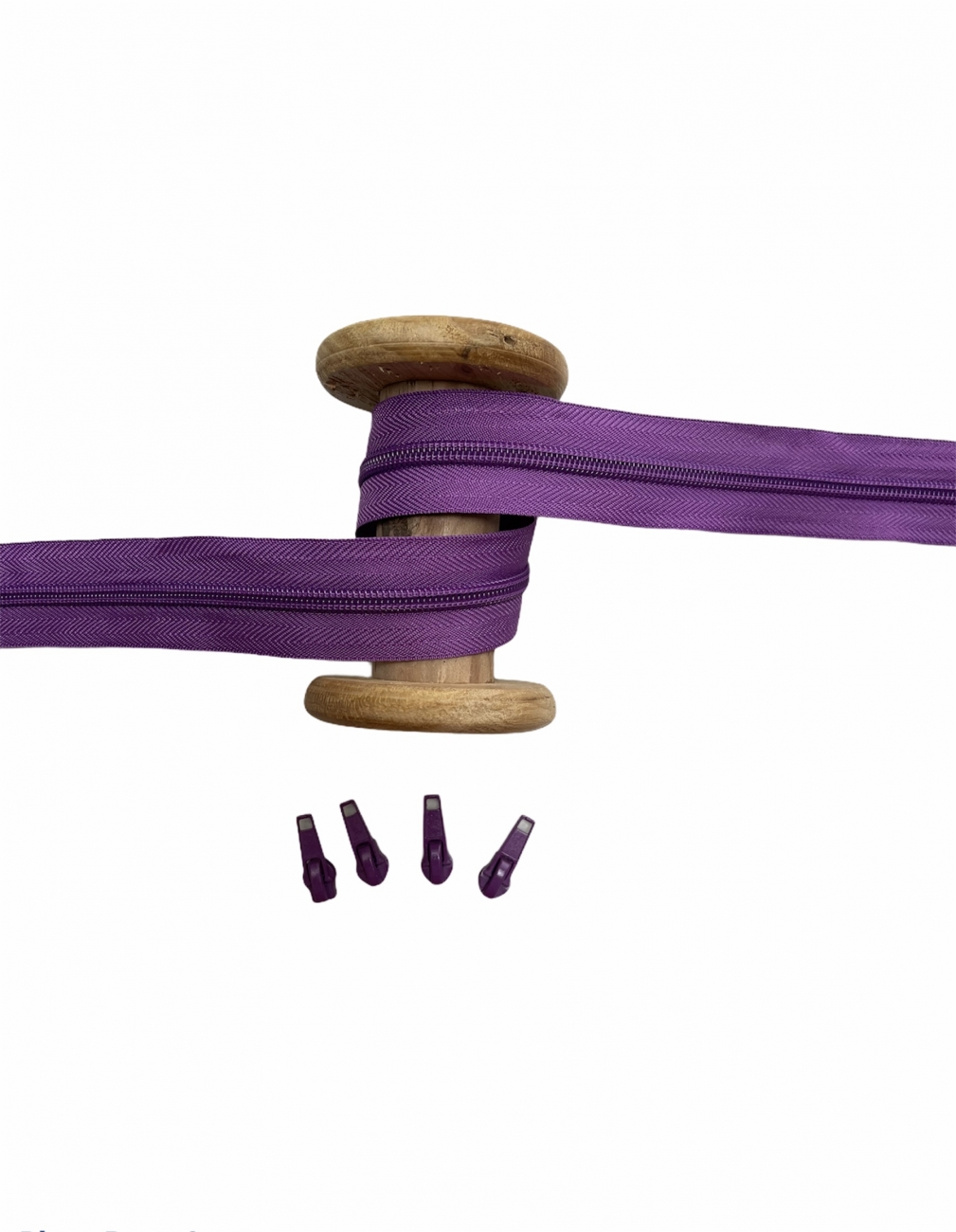 Endlosreißverschluss - Band 5 mm -  + 4 Zipper - Violett