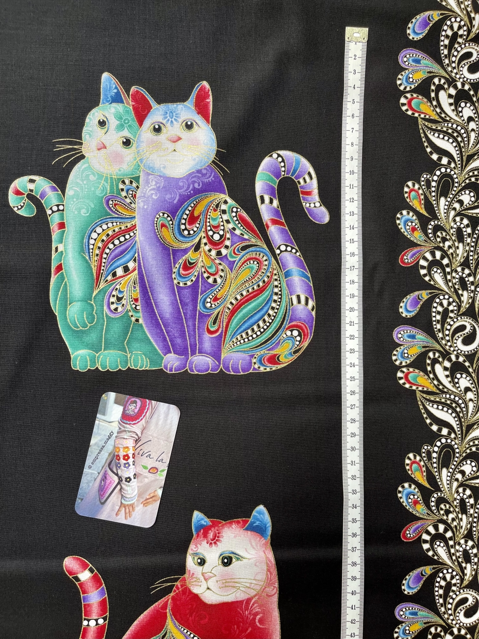 Patchwork Baumwolle - Cat-i-tude 2 - Schwarz