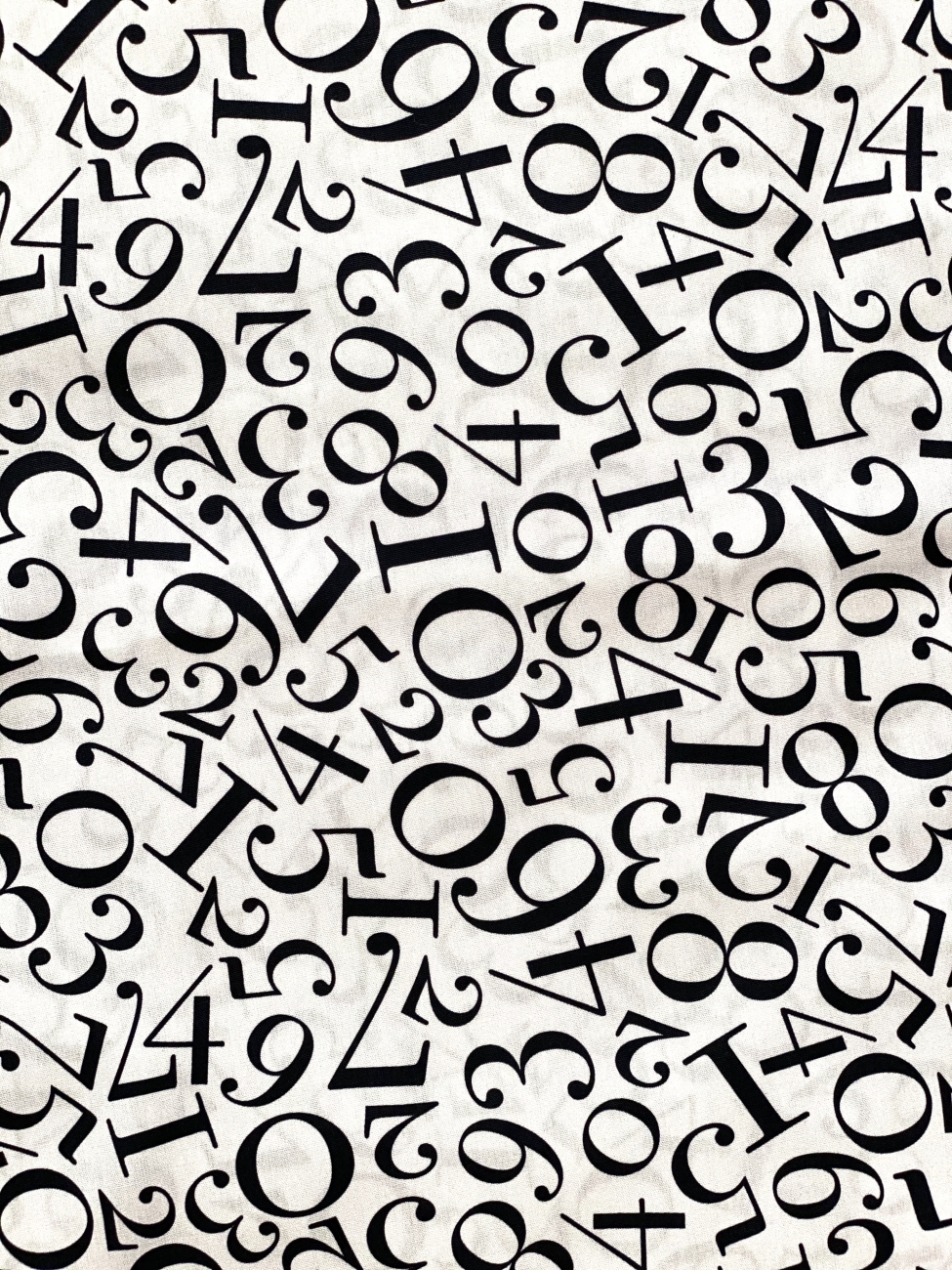 Baumwolle Zahlen - Schwarz/Naturweiß