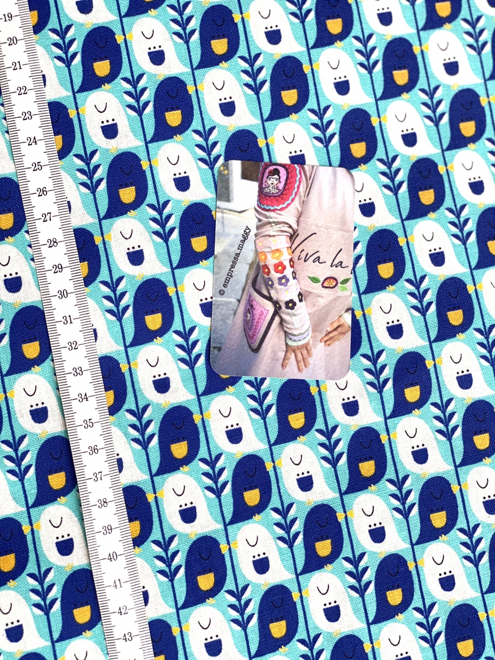 Mees&Mees für Kokka - Canvas - Cute Bird - Türkis