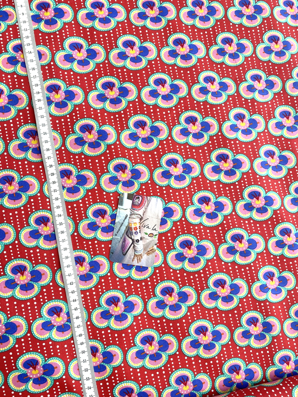 Baumwolle Druck Fiona Hewitt - Blumen - Rot