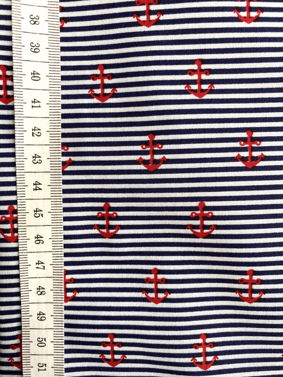 Baumwolle - Rote Anker - Blau