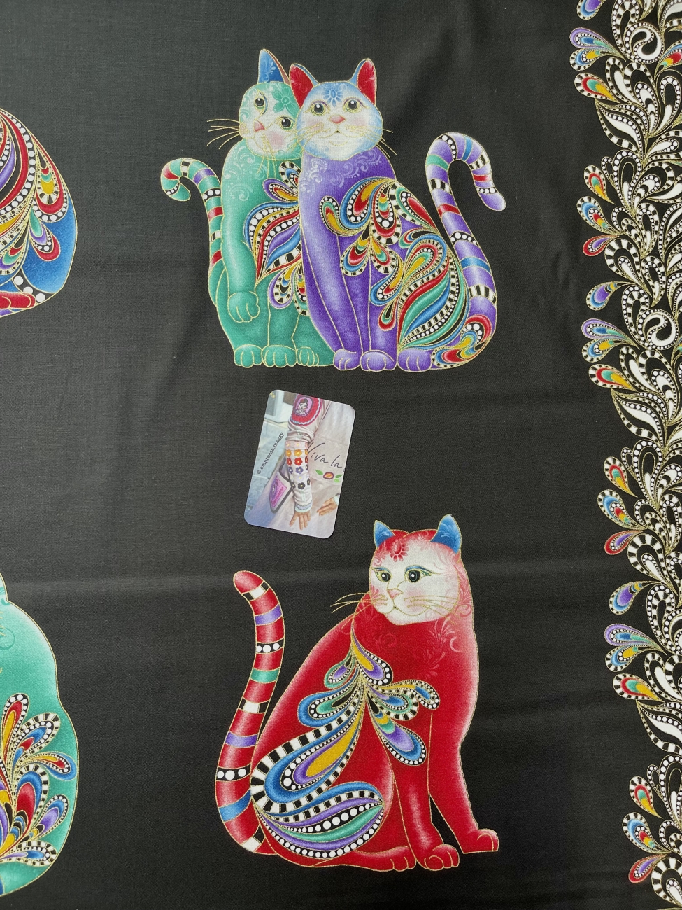 Patchwork Baumwolle - Cat-i-tude 2 - Schwarz