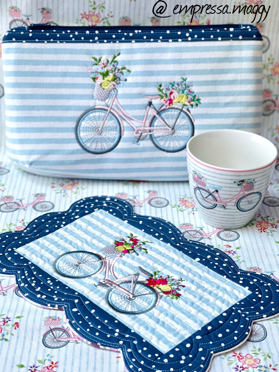 Täschchen Fahrrad - Hellblau